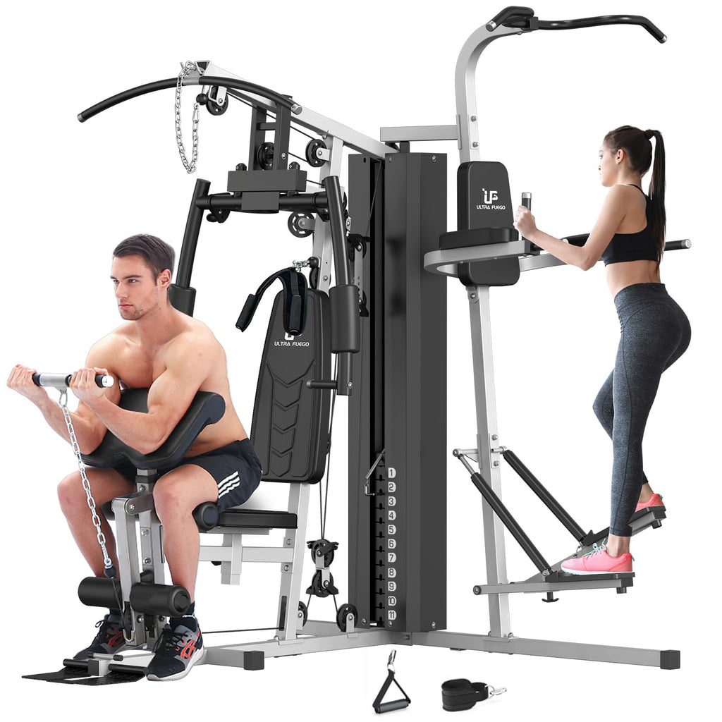 ULTRA FUEGO Multifunctional Home Gym Equipment Workout Station with Pulley System, Arm, and Leg Developer for Full Body Training