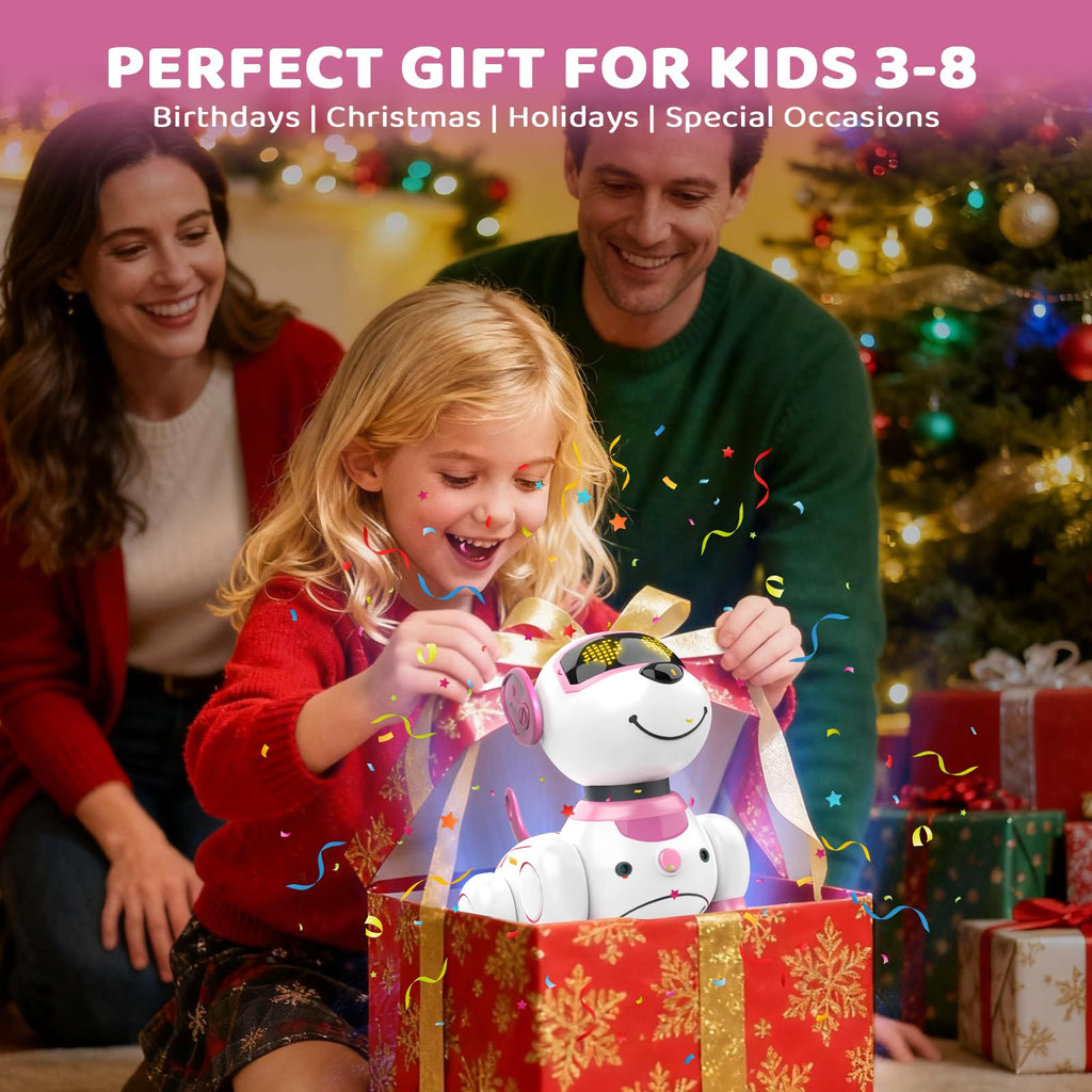 Robot Dog Toy for Kids 3-12: Remote Control Interactive Robot Puppy with Touch & Follow, Programmable Tricks, Dancing & Walking, Birthday Gift for Smart Boys & Girls