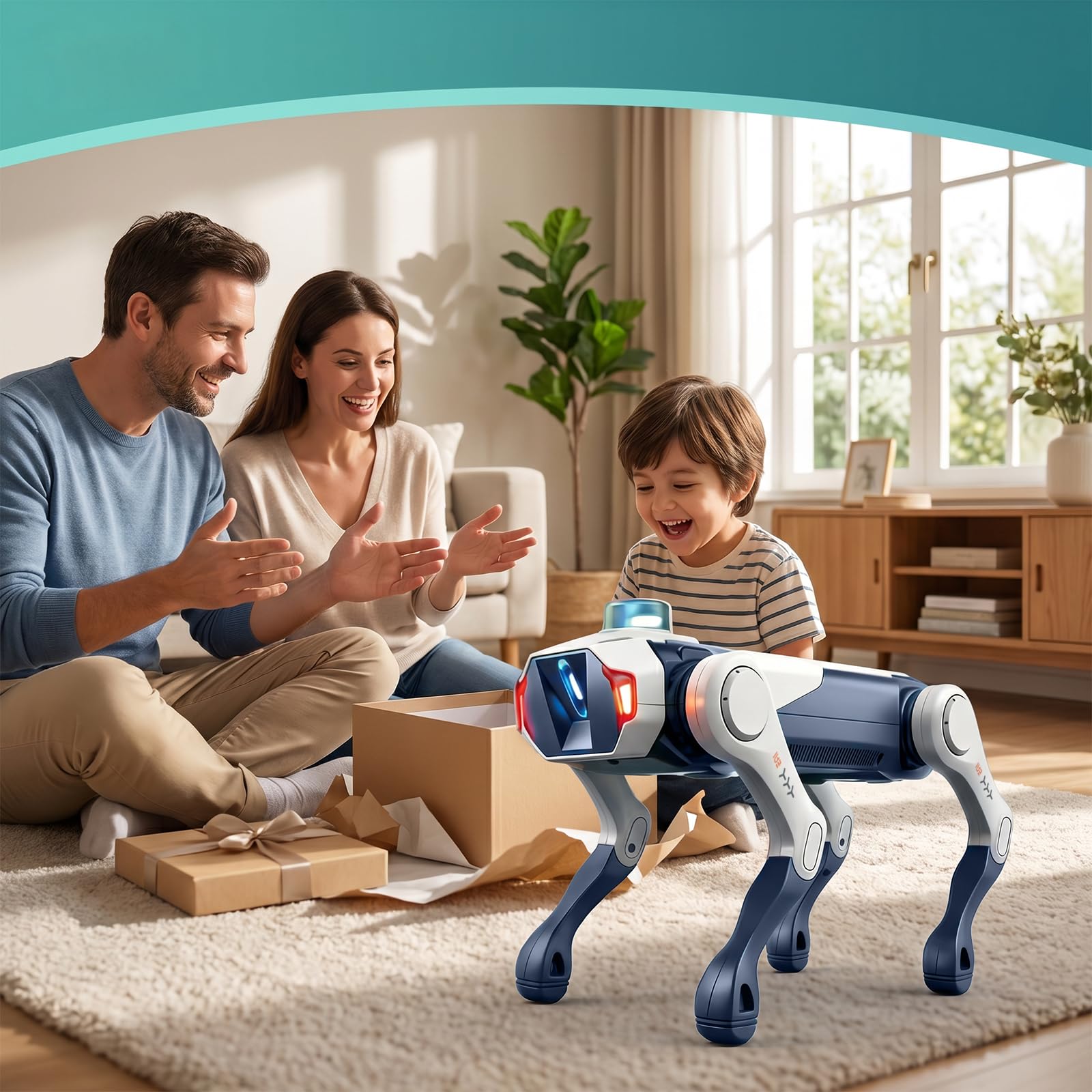 Smart Robot Dog for Kids, Interactive RC Robot Dog Toy with Voice Control, APP Programming, 30+ Actions, STEM Coding Pet, Remote Control Robot Puppy, Rechargeable Gift for Boys Girls Age 6-12