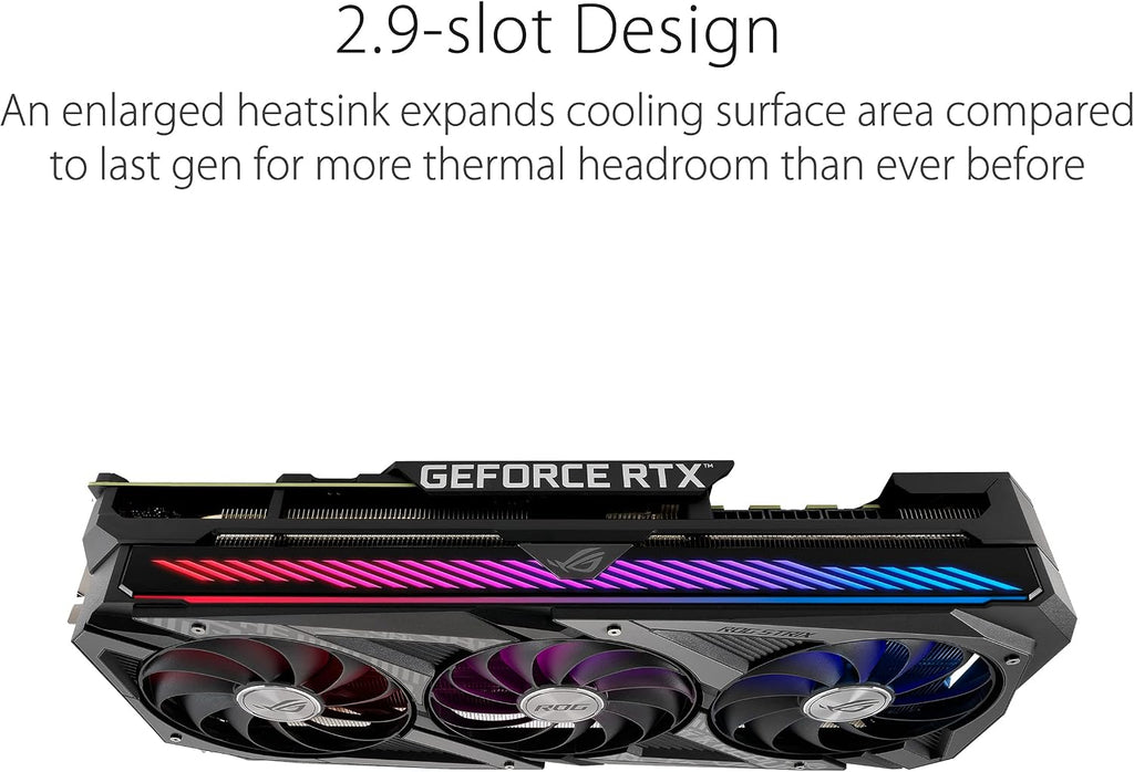 ASUS ROG Strix NVIDIA GeForce RTX 3080 Ti OC Edition Gaming Graphics Card (PCIe 4.0, 12GB GDDR6X, HDMI 2.1, DisplayPort 1.4a, Axial-tech Fan Design, 2.9-Slot, Super Alloy Power II, GPU Tweak II)