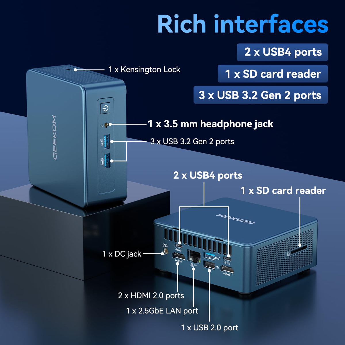GEEKOM IT15 AI Mini PC, Intel Ultra 9 285H(99 Tops), 32GB DDR5, 1TB SSD | The Most Powerful Workstation,Arc 140T GPU,WiFi 7,8K Business Desktop for enterprise, meetings, retail, bulk orders welcome.