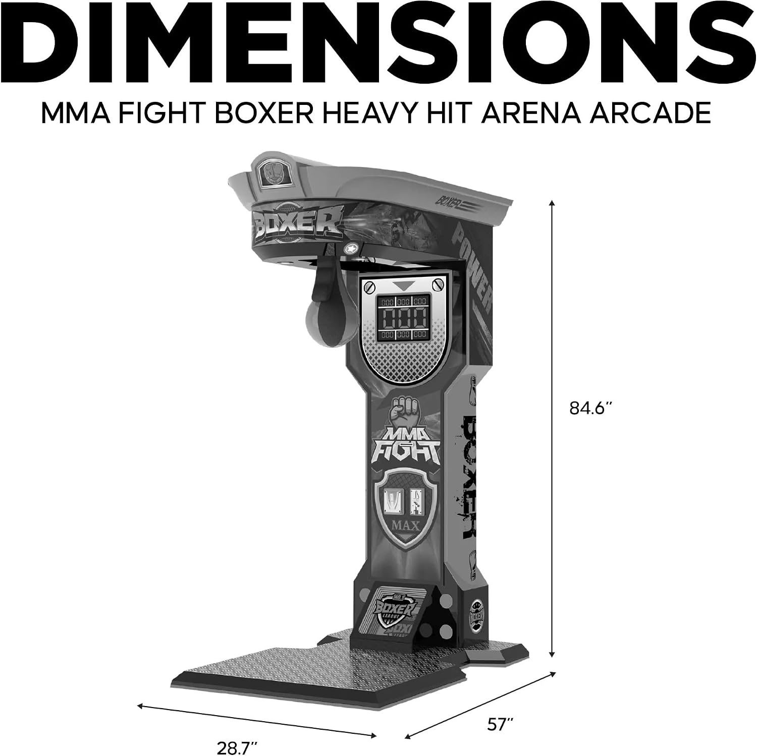 CREATIVE ARCADES MMA Fight Boxer Heavy Hit Arena – Coin Operated Boxing Arcade Machine with Neon Lights | Commercial Punching Arcade Game for Amusement Centers, Bars, FECs & Entertainment Venues