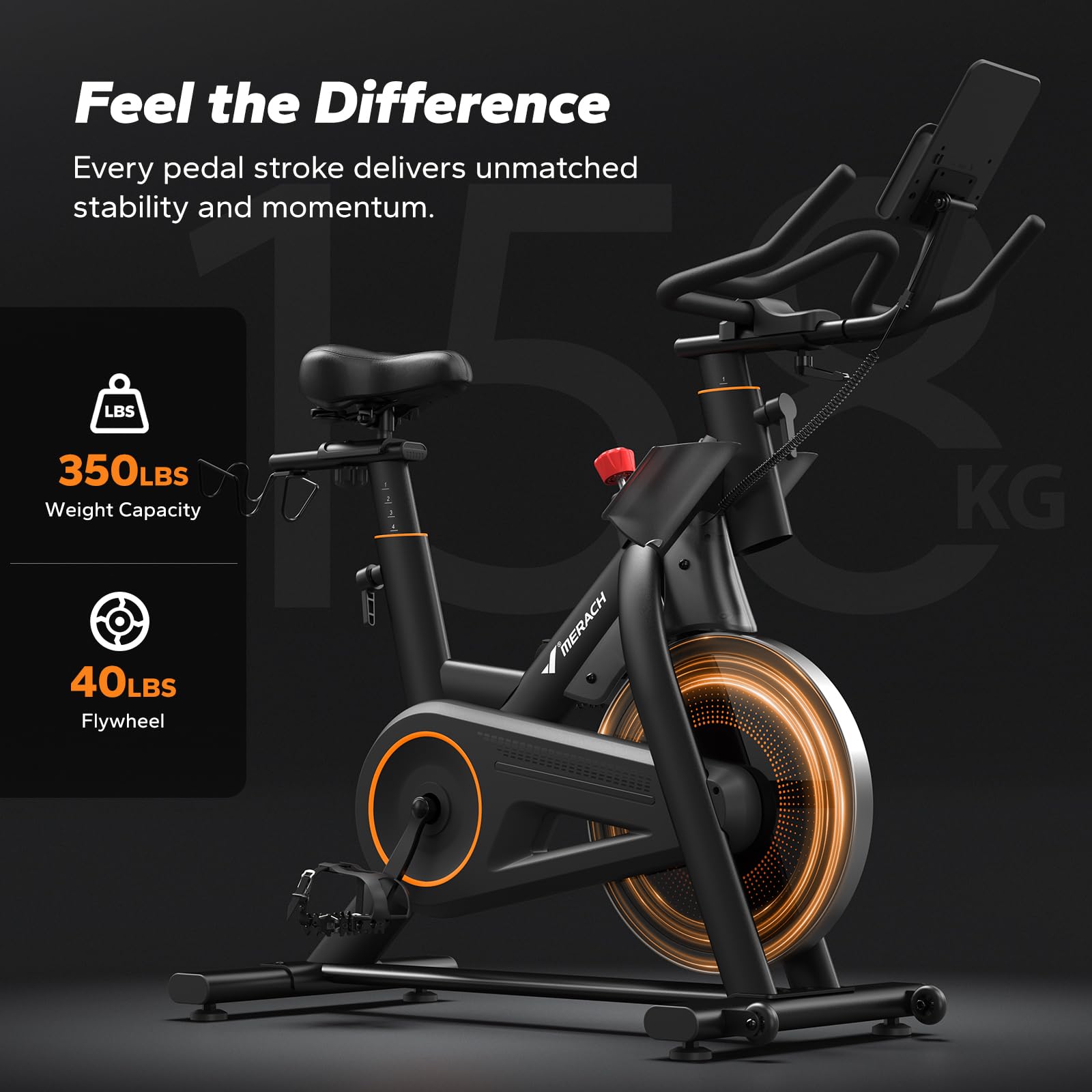 Merach Magnetic Exercise Bike, Heavy Duty Stationary Bike with Automated Resistance, 300 350 Lbs Weight Capacity, Low Noise Indoor Workout Bike for Home Gym with Self-Developed App