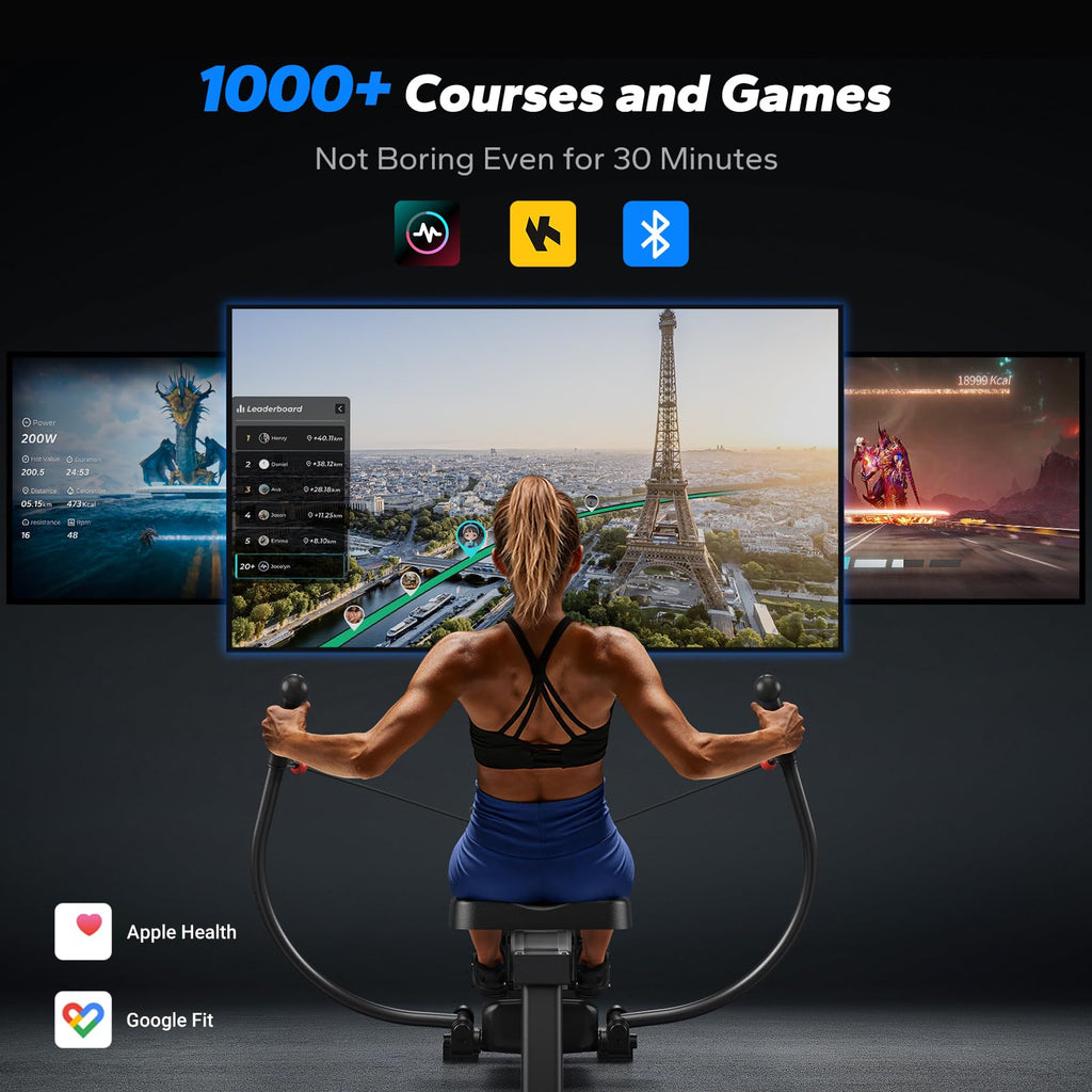 MERACH Sculls Rowing Machines for Home, Magnetic Rowing Machine with 16-Level, Simulate Real Row, Ultra-Quiet Rower, MERACH App and 1000+ Champion Coaching Course & Games