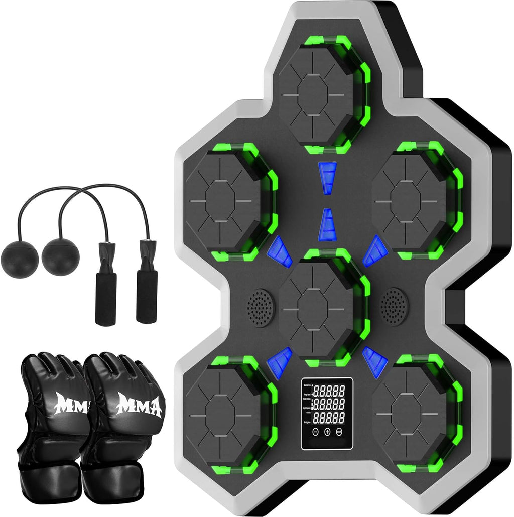 Large Soft PU Surface Music Boxing Machine for Adults & Kids - Bluetooth, Self-Adjusting Speed, Real-Time Force LED Display, Max/Average Power Tracking, Ideal Gift for Kids Adults Home Gym Equipment