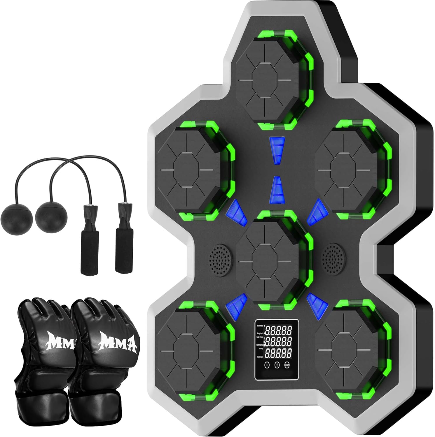 Large Soft PU Surface Music Boxing Machine for Adults & Kids - Bluetooth, Self-Adjusting Speed, Real-Time Force LED Display, Max/Average Power Tracking, Ideal Gift for Kids Adults Home Gym Equipment