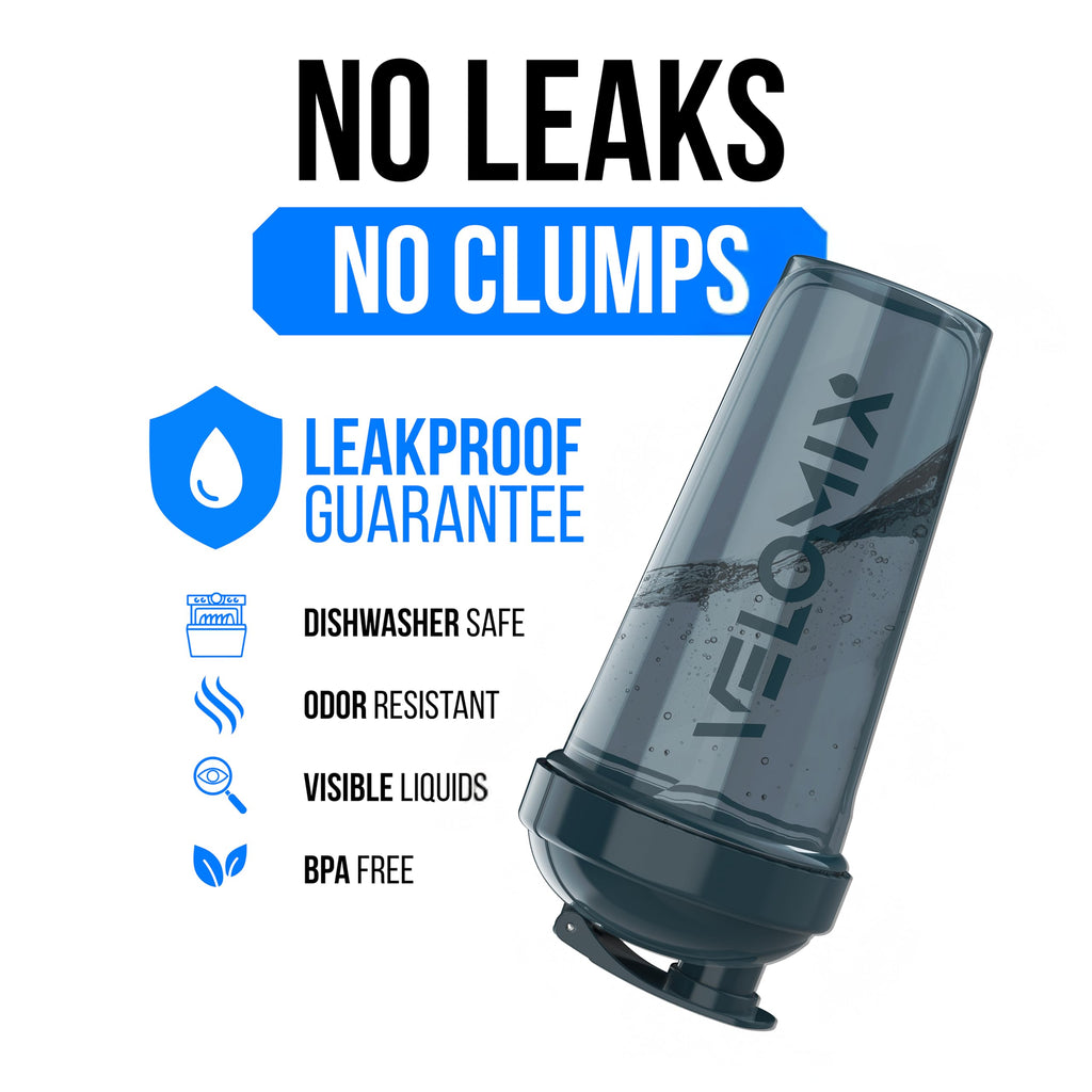 VELOMIX -4 PACK- 28 oz Protein Shaker Bottle for Protein Mixes - 4x Wire Whisk | Leak Proof Shaker Cups for Protein Shakes | Protein Shaker Bottle Pack | Protein Shake Cup (NeoCool Pack)