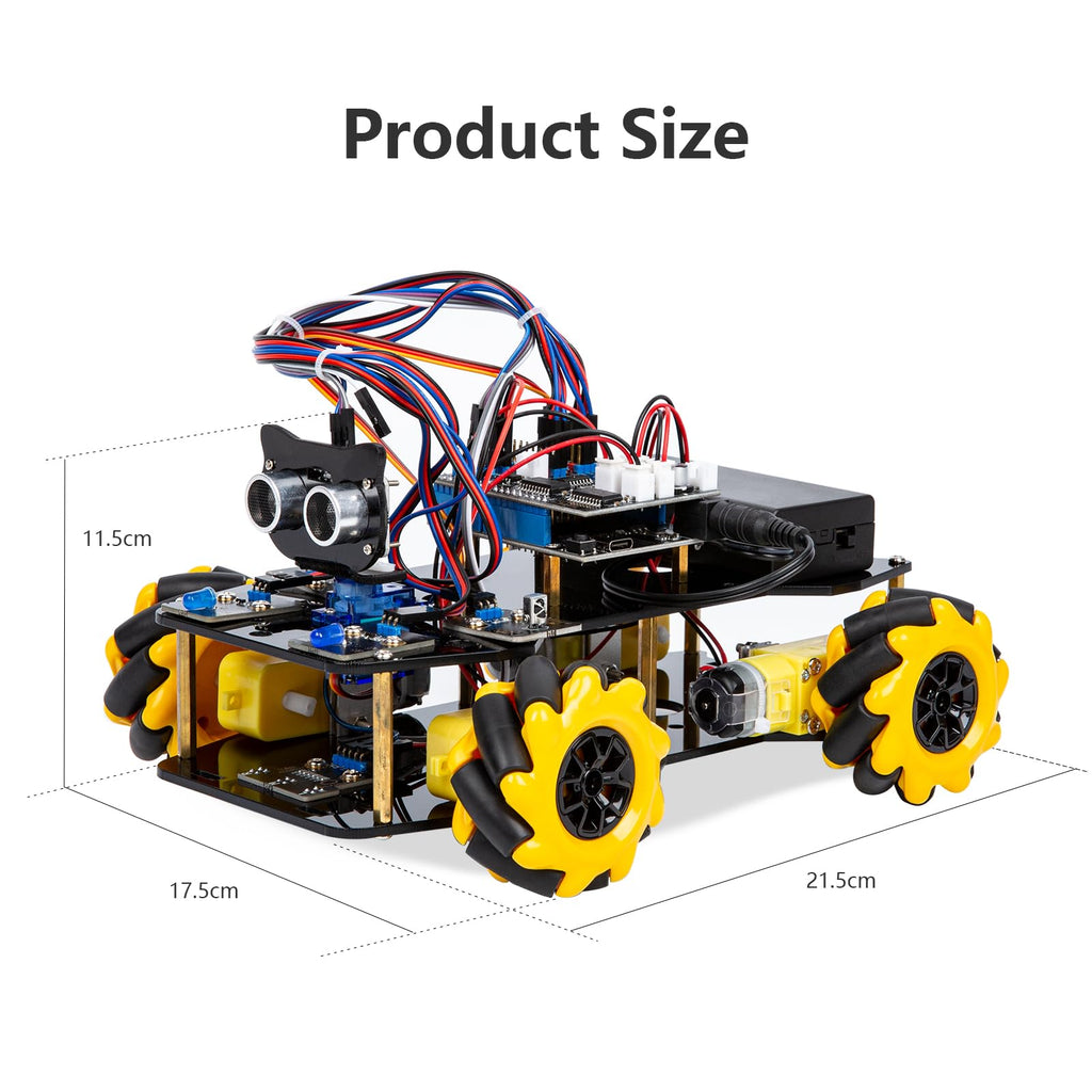 ACEBOTT Robot Arm Expansion Pack Smart Car Starter Kit, Robotics Kit for Kids Ages 8-12 12-16, STEM Toys Coding Robot Kit for Teens & Adults(QD007)
