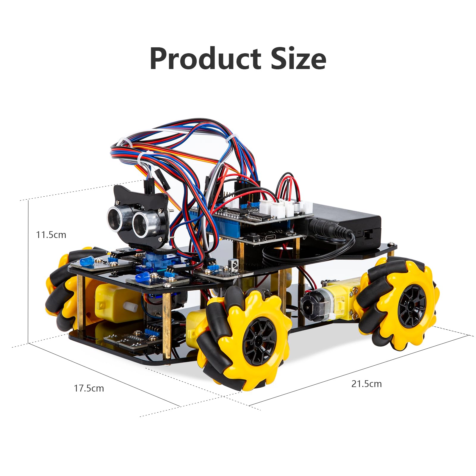 ACEBOTT Robot Arm Expansion Pack Smart Car Starter Kit, Robotics Kit for Kids Ages 8-12 12-16, STEM Toys Coding Robot Kit for Teens & Adults(QD007)