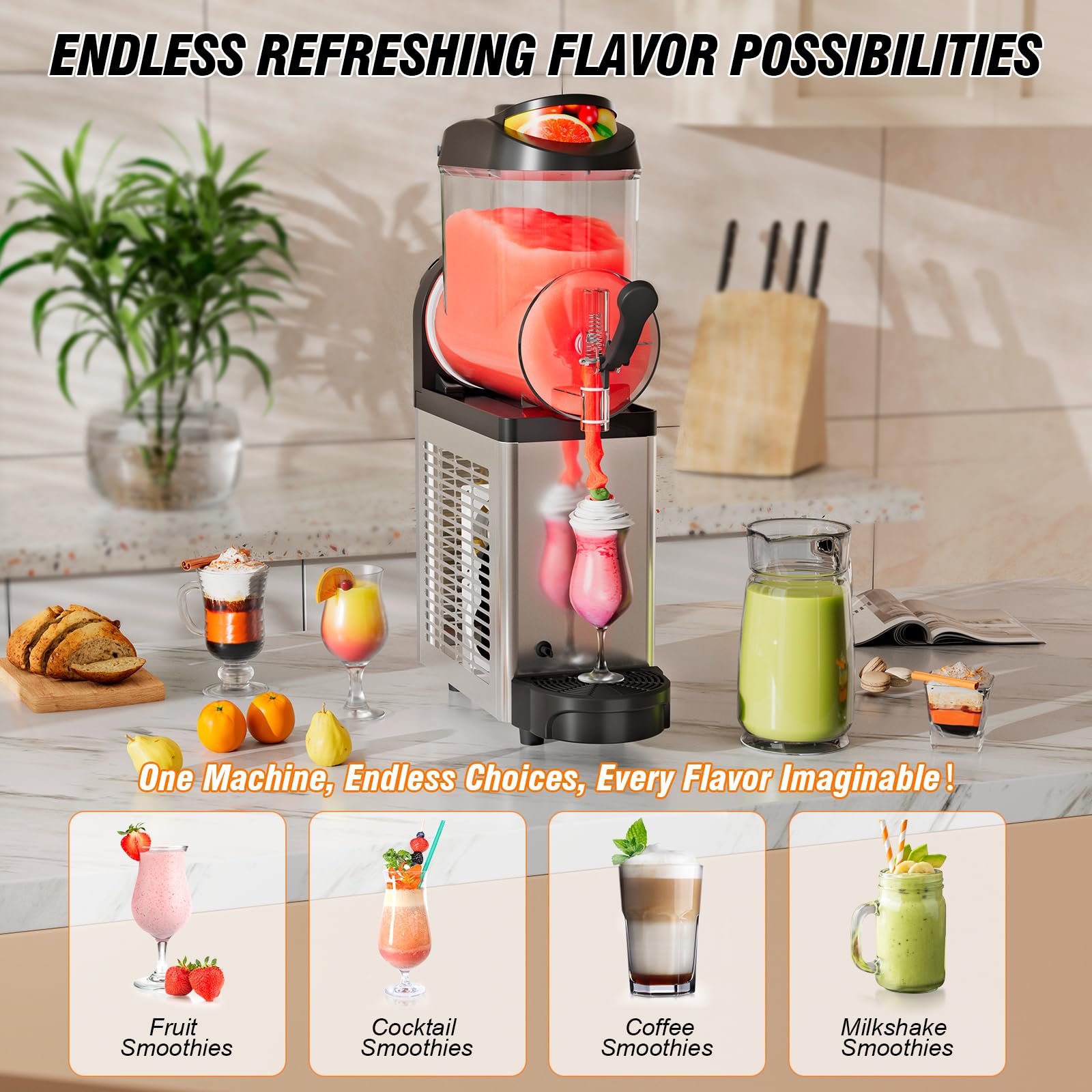 Ultimate Commercial Slushy Machine – 12X3 Tank Stainless Steel Slush Machine,Commercial Frozen Drink Maker for Juices, Margaritas, and Cocktails – Ideal for Bars and Restaurants