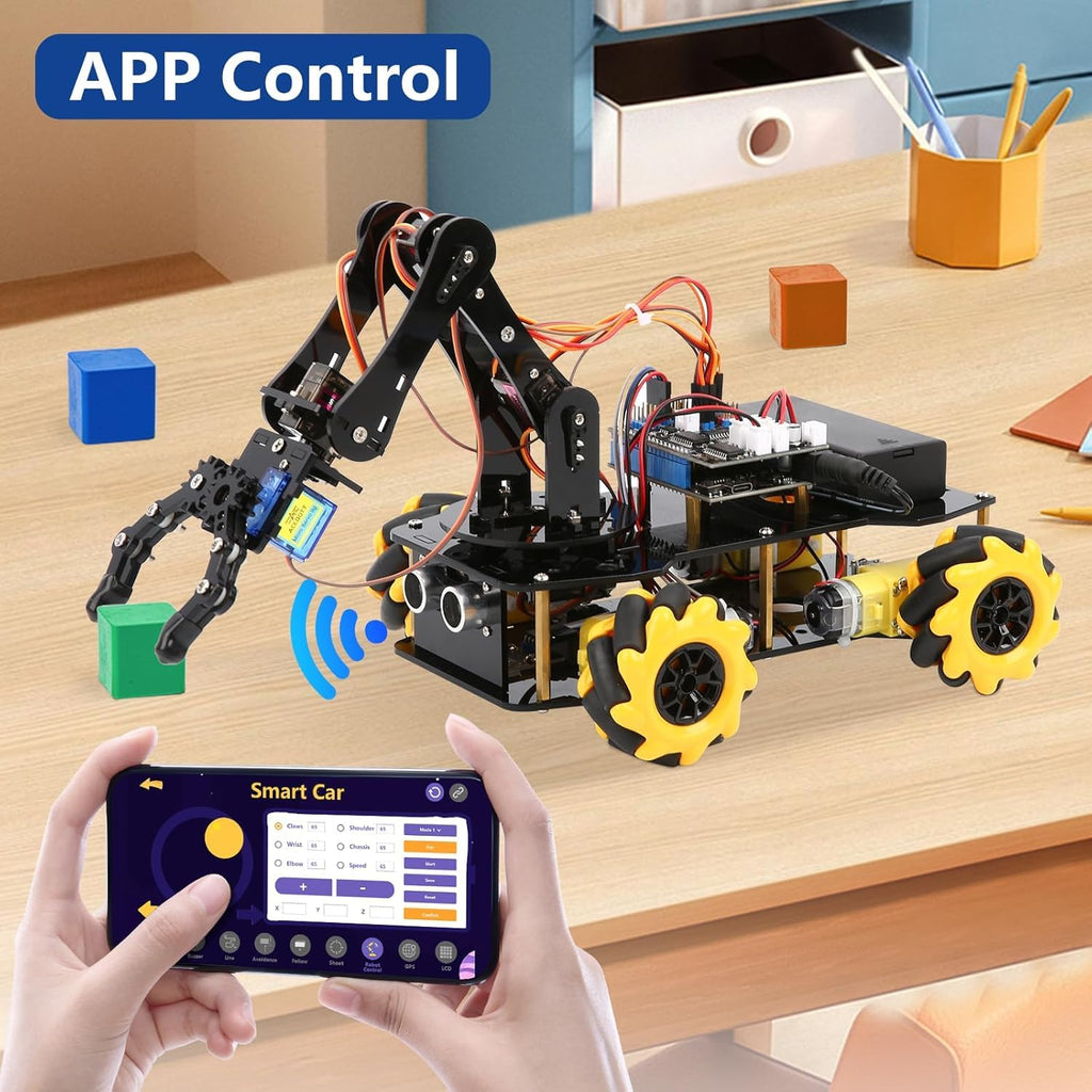 4-in-1 ESP32 Smart Camera Solar Robot Car, 4WD Remote Control Car Robotics Kit for 8-12 12-16+ Kids Teens, Electronics Programming STEM Toy Science Coding Kit Compatible with Arduino/Scratch/Phython