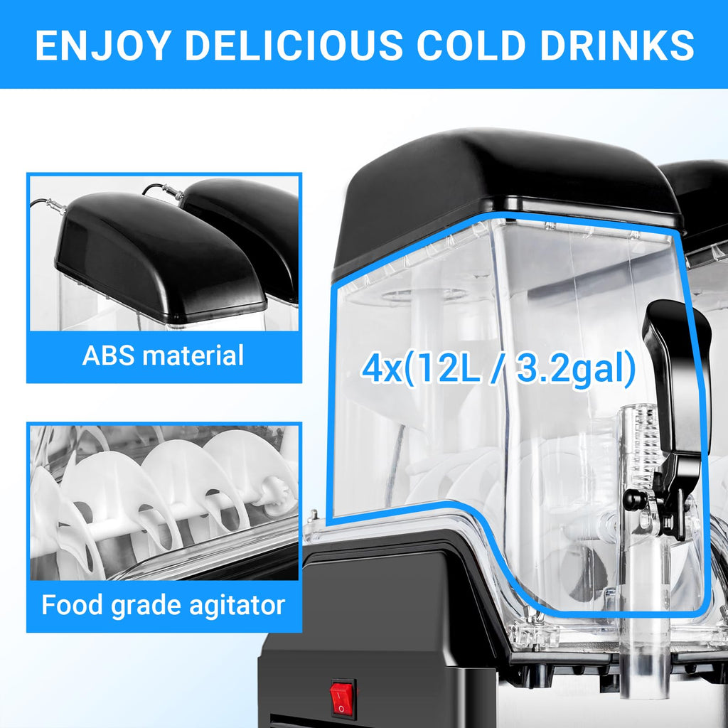 Slushy Machine,15L x2 Double Tanks Comercial Margarita &Slushie Machine,120+ Cups 1000W 110V Electric Large Daiquiri Machine with Self-cleaning Mode,for Home Party Restaurants Cafe Bars