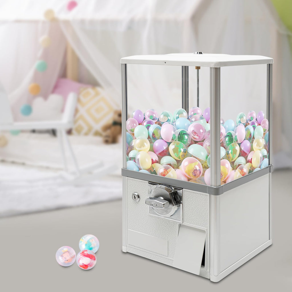 Vending Machine, 25-Cent Coin Operated Capsule Vending Machine Commercial Gumball Machine Big Candy Vending Machine Mini Dispenser Prize Machine for Game Stores, Retail Stores (Red)