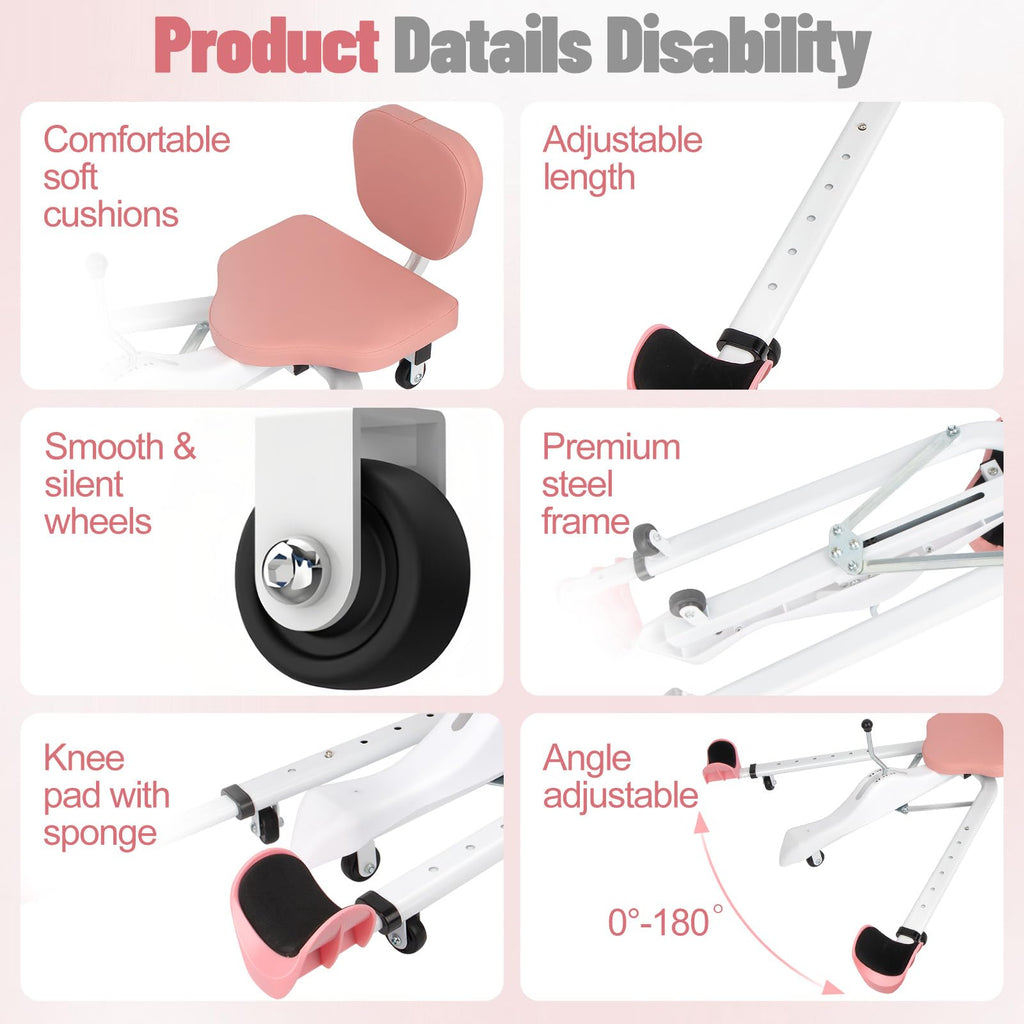 Leg Stretcher Split Machine with Backrest, Adjustable 0-190° Splits Trainer for Flexibility, 330lb Capacity Stretching Equipment for Ballet Yoga Dance Gymnastics, Home Gym Fitness Equipment