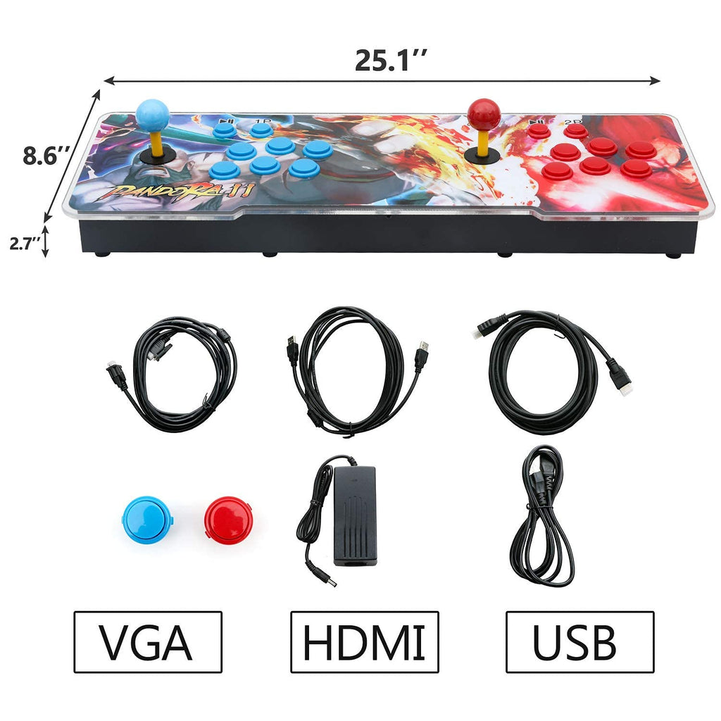 30000 Games in 1 Arcade Game Console ,Pandora Treasure 3D Double Stick,30000 Classic Arcade Games,Search Game, Support 3D,Favorite List, 4 Players Online,1280X720 Full HD Video