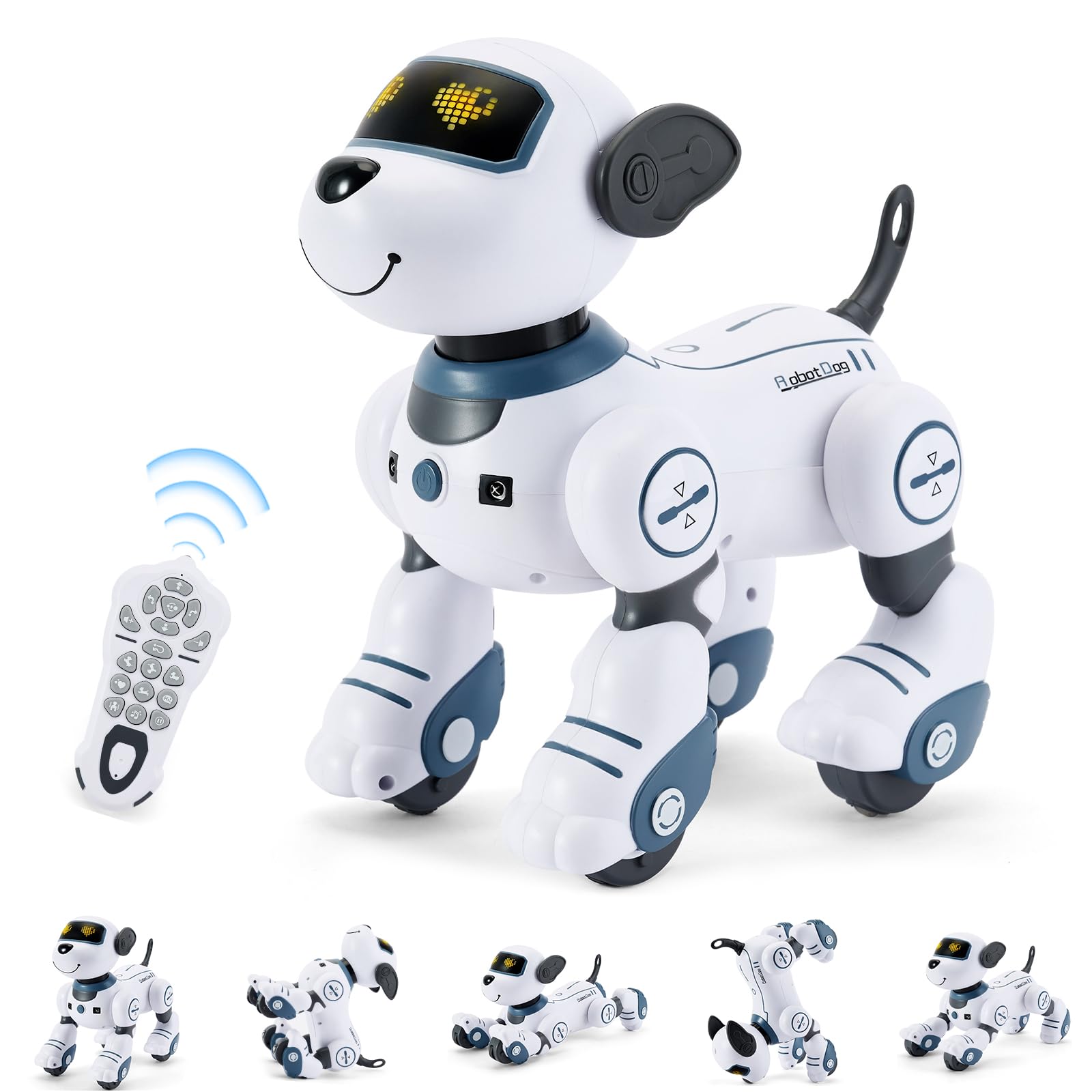 Robot Dog for Kids Robot Dog Remote Control Toy Interactive Robot Pet Robotics Toys Intelligent Robo Dog Programmable Sing & Dance Design Birthday Gifts Kids Age 3 5 4-6 Year, Blue