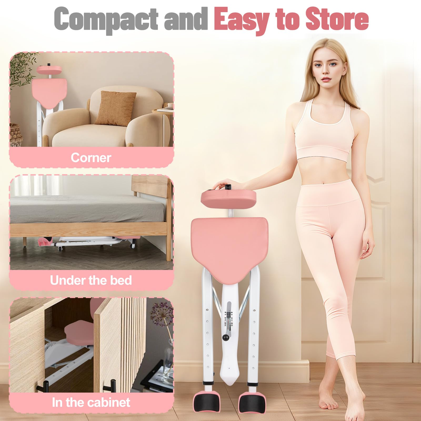 Leg Stretcher Split Machine with Backrest, Adjustable 0-190° Splits Trainer for Flexibility, 330lb Capacity Stretching Equipment for Ballet Yoga Dance Gymnastics, Home Gym Fitness Equipment