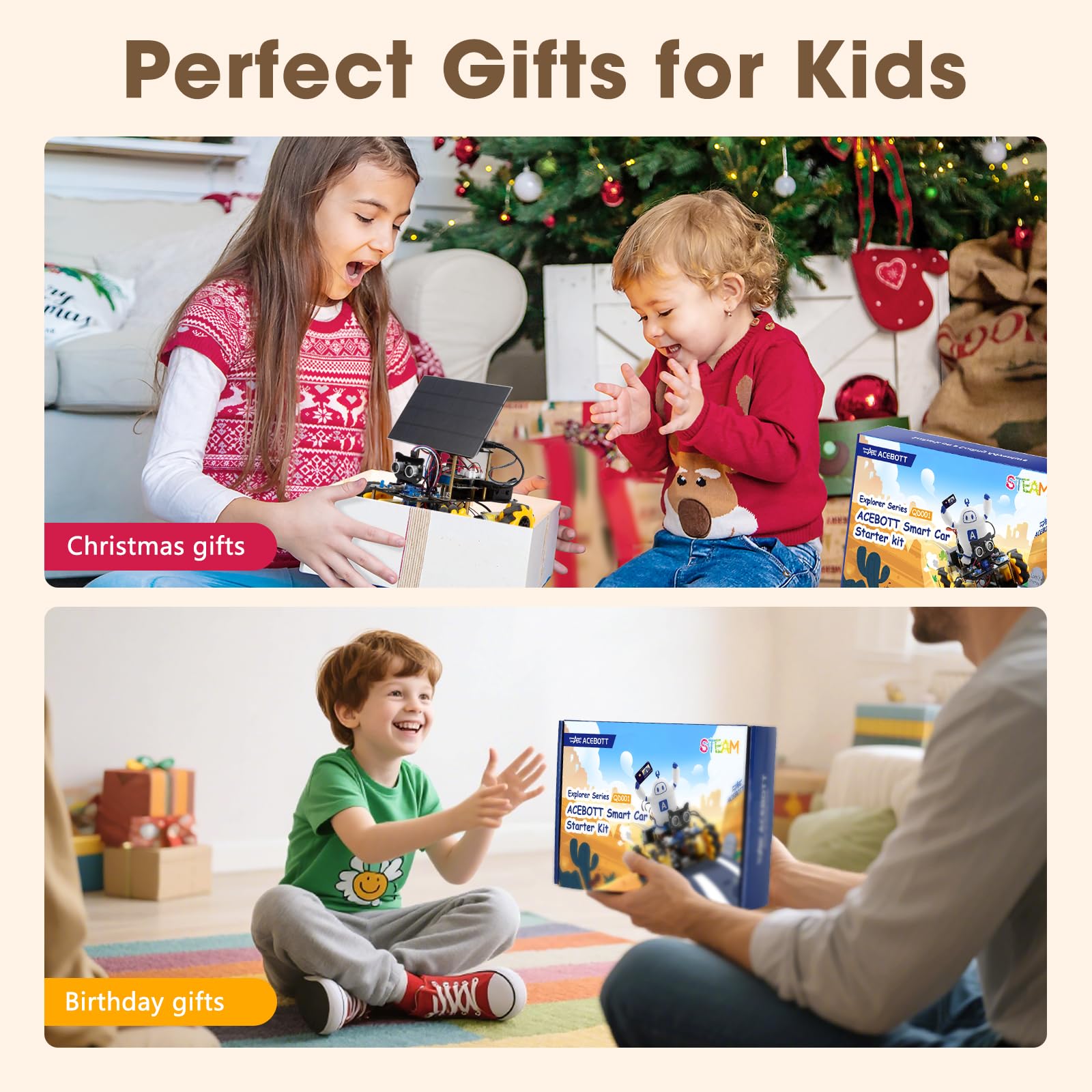 Robotics Kit for Kids Ages 8–12 12-16, ACEBOTT Smart Robot Car Kit with 3MP Camera, STEM Toys for Boys Compatible with Arduino & Scratch,App & Remote Control,STEM Gift for Boys, Girls,Teens and Adults