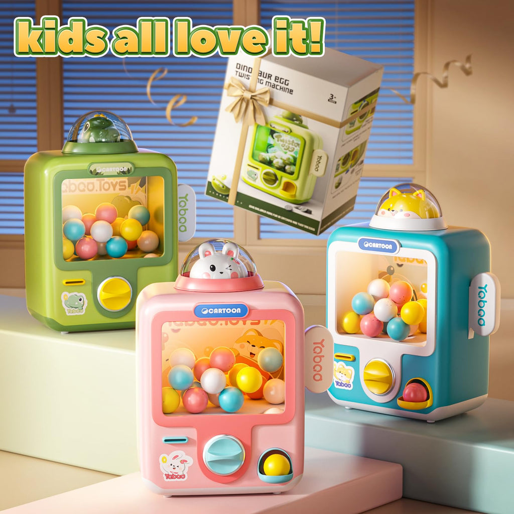 Skirfy Vending Machine Kids Toys 10 Empty Eggs Mini Vending Machine Erasers Operated Gumball Prize Machine Maker Game Claws Machine Easter Game Sensory Toys Dolls Gifts（Blue）