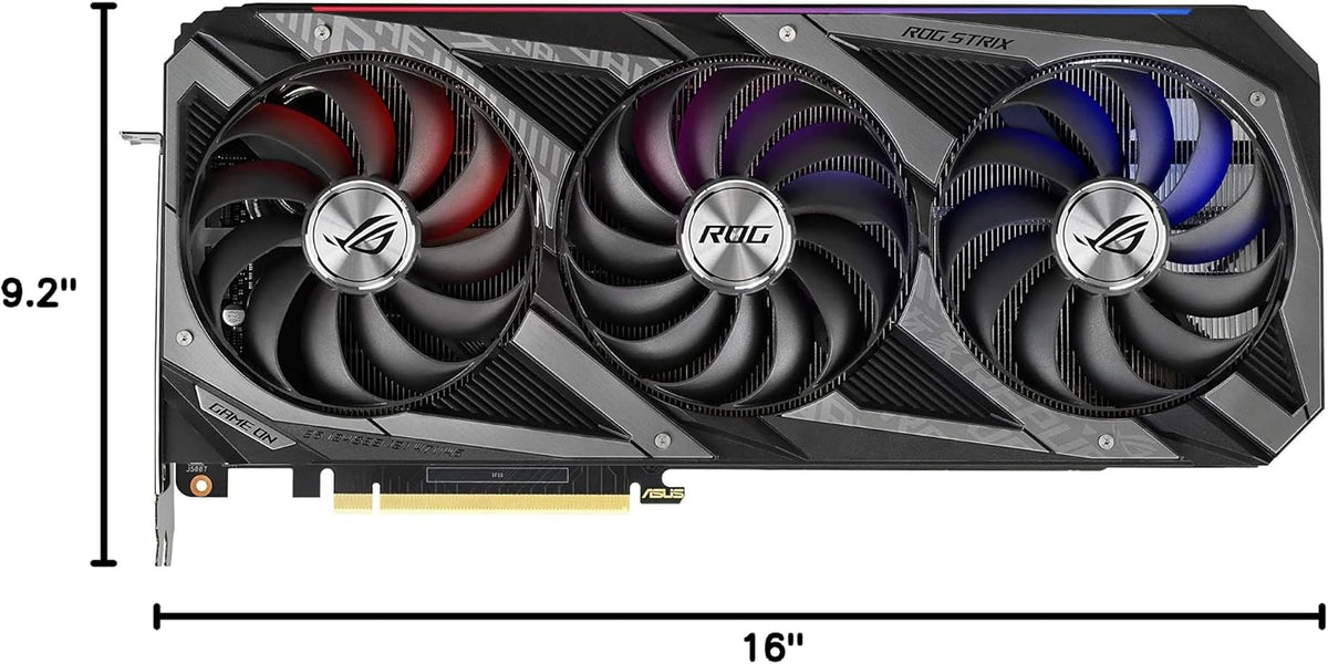 ASUS ROG Strix NVIDIA GeForce RTX 3090 Gaming Graphics Card- PCIe 4.0, 24GB GDDR6X, HDMI 2.1, DisplayPort 1.4a, Axial-tech Fan Design, 2.9-Slot