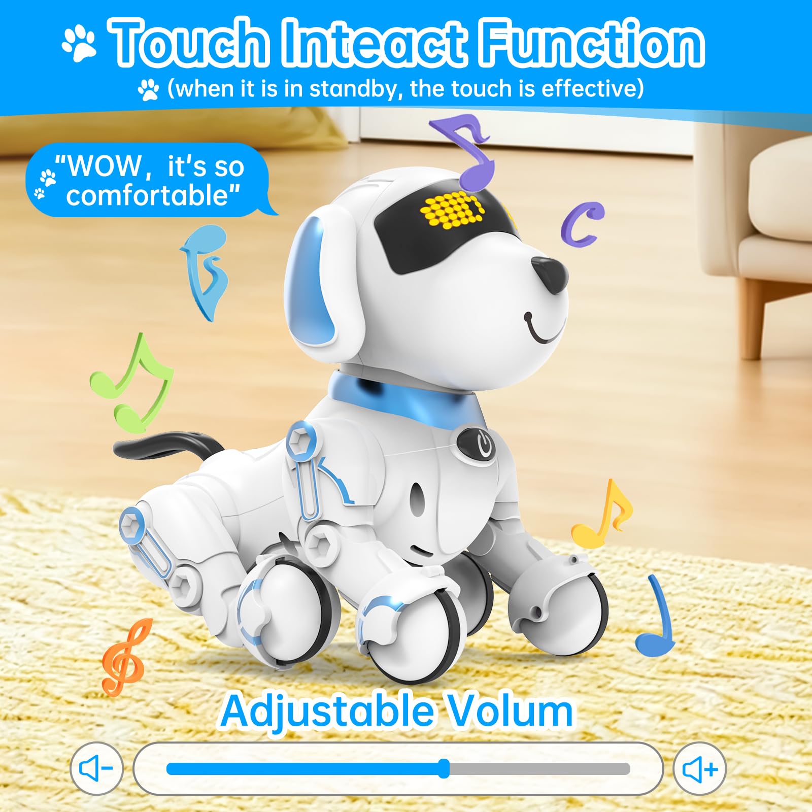 Dwi Dowellin Robot Dog for Kids 8-12,Remote Control Smart Robotic Dogs Pet Puppy Robotic Toy,Interactive Touch Walking Talking Toys for Boys Girls Christmas Birthday Gifts
