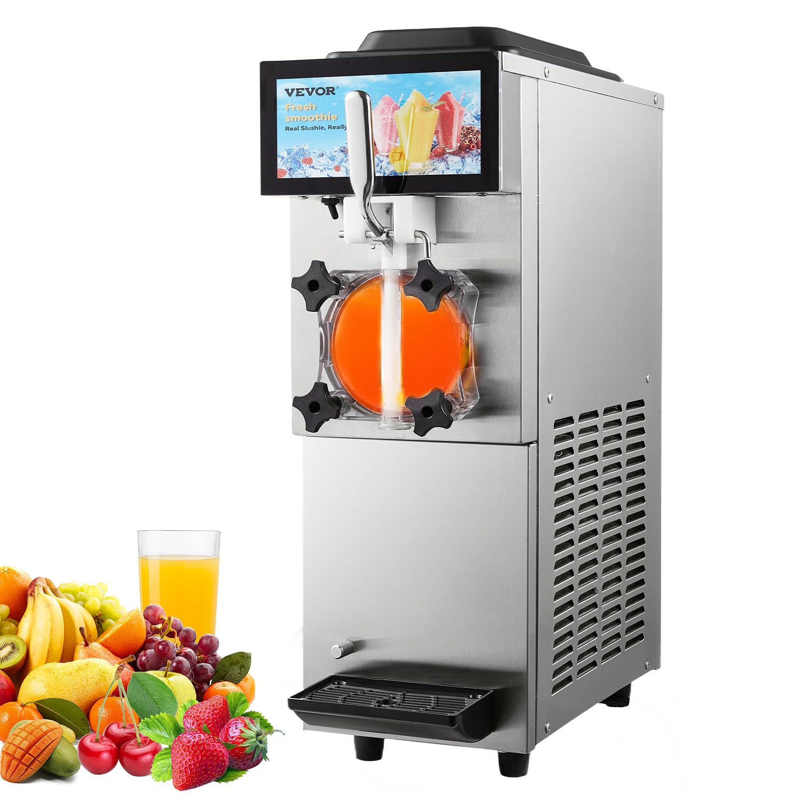 VEVOR Commercial Slushy Machine, 2 x 12L / 3.17 Gal Double Tanks, Cool and Freeze Modes, Stainless Steel Margarita Smoothie Frozen Drink Maker, Slushie Machine for Party Cafes Restaurants Bars Home