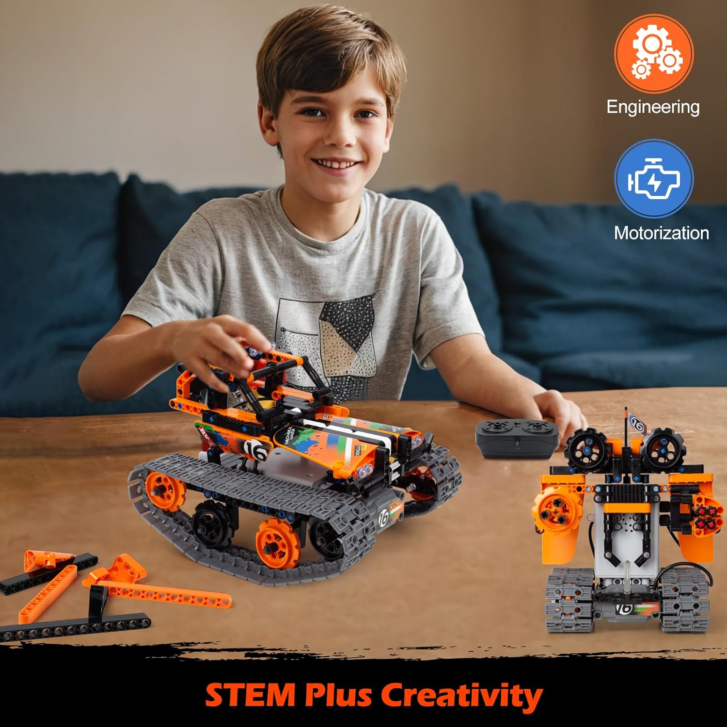 Building Toys STEM Robot Kit for Kids Ages 8-12, Remote Control Erector Sets Engineering Robotics Kits, Educational Birthday Gift for Boys & Girls 5-7 9 10 11 13 14+ Year Old