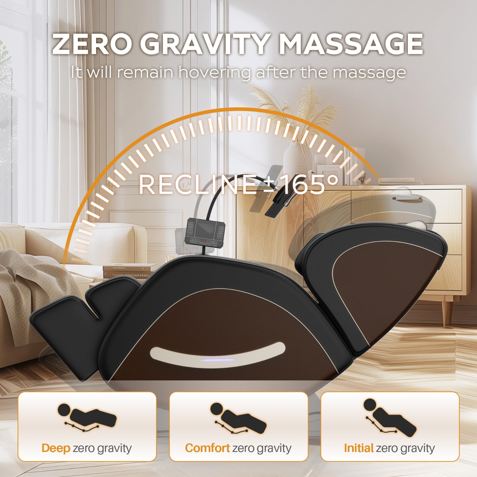 2026 Massage Chair Full Body, Zero Gravity Massage Chair with Auto Modes, Airbag Massage, 6 Fix Point Rollers, Foot Massage, Heating, Touch Screen Controller, Home Massage Chairs