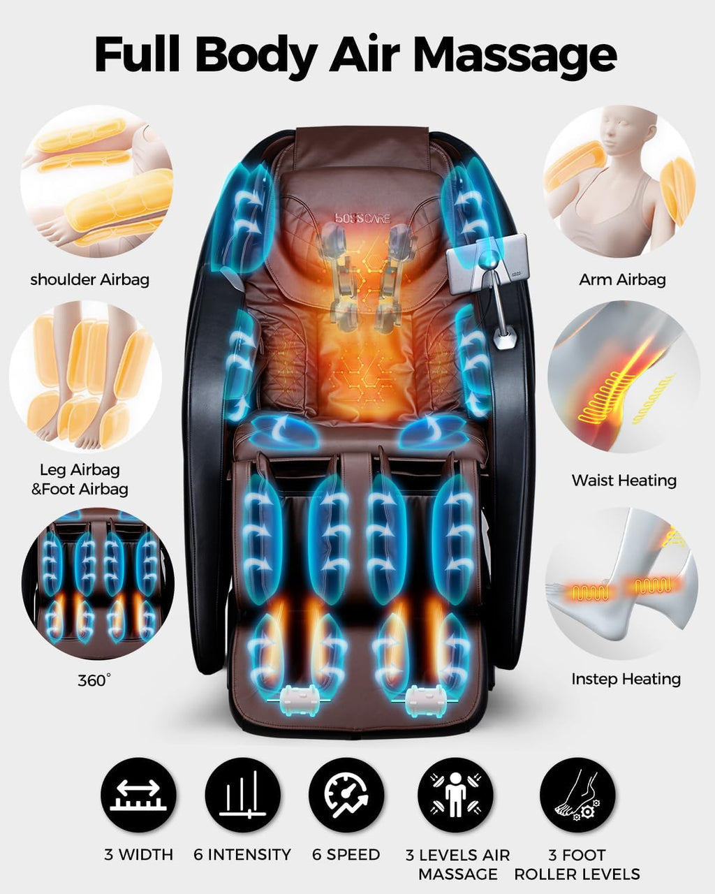 4D Massage Chair Full Body Zero Gravity Shiatsu Messager Chair-SL Track AI APP Body Scanning Heating Back Foot Recliner-Massaging Chairs for Office Home