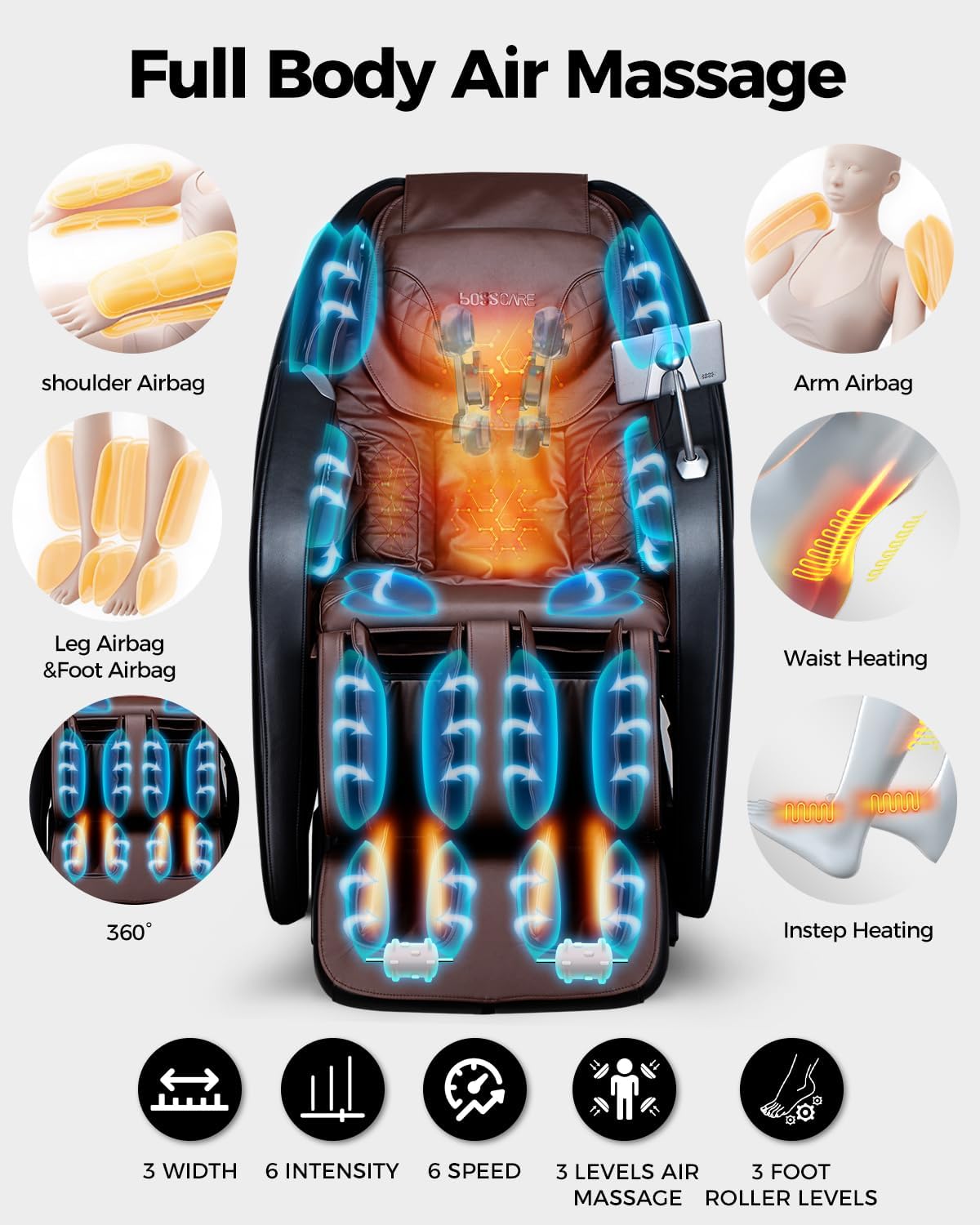 4D Massage Chair Full Body Zero Gravity Shiatsu Messager Chair-SL Track AI APP Body Scanning Heating Back Foot Recliner-Massaging Chairs for Office Home
