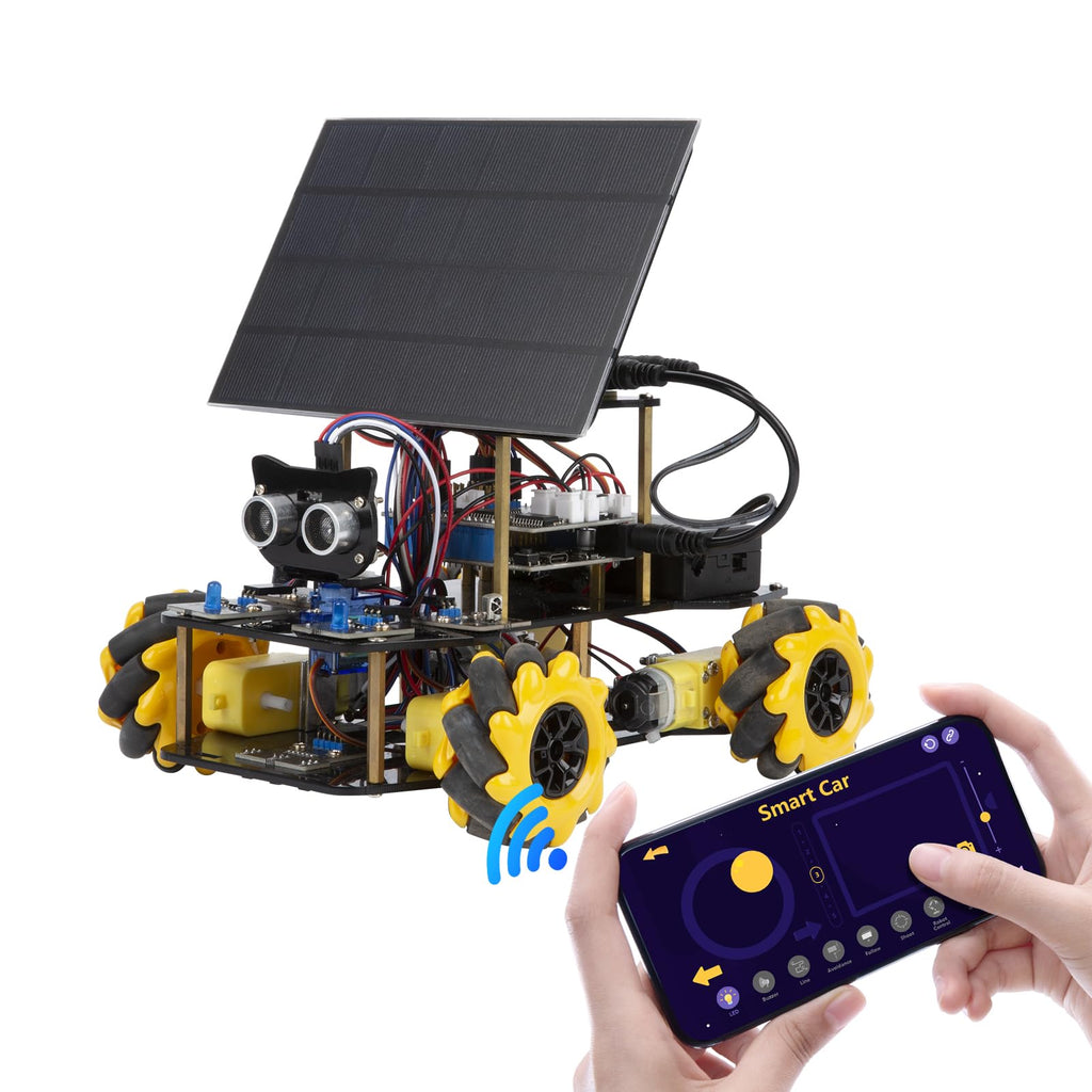 ACEBOTT Robot Arm Expansion Pack Smart Car Starter Kit, Robotics Kit for Kids Ages 8-12 12-16, STEM Toys Coding Robot Kit for Teens & Adults(QD007)
