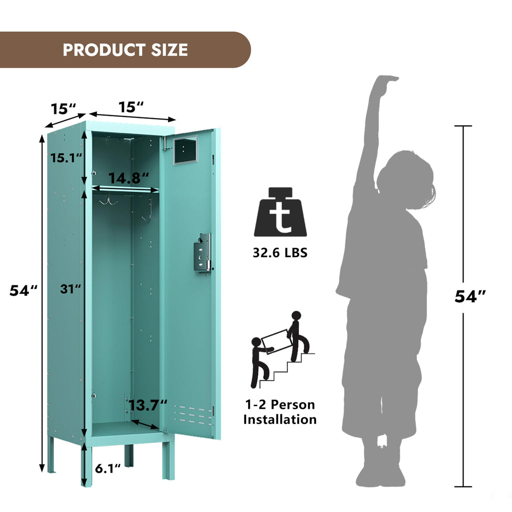 BUTISOW Metal Lockers - 66" Height Steel Lockers for Employees with 5 Door Storage Locker with Card Slot for Employees Gym School Home Office Garage - Assembly Required