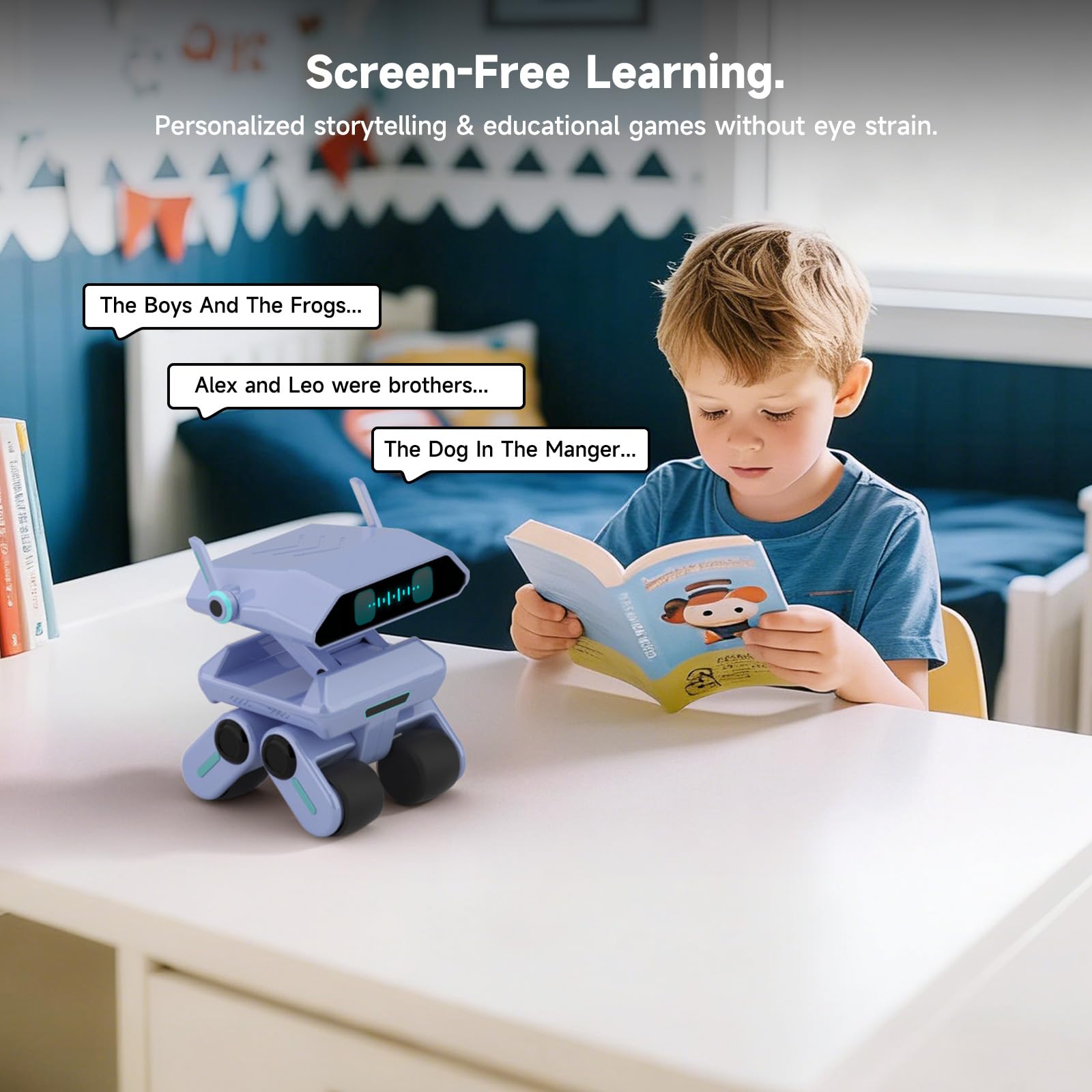 AI Robot for Kids, ChatGPT Powered Interactive Smart Companion, STEAM Educational Programmable Toy with Visual Recognition & Emotion-Aware, Personalized AI Friend for Teens Yonbo
