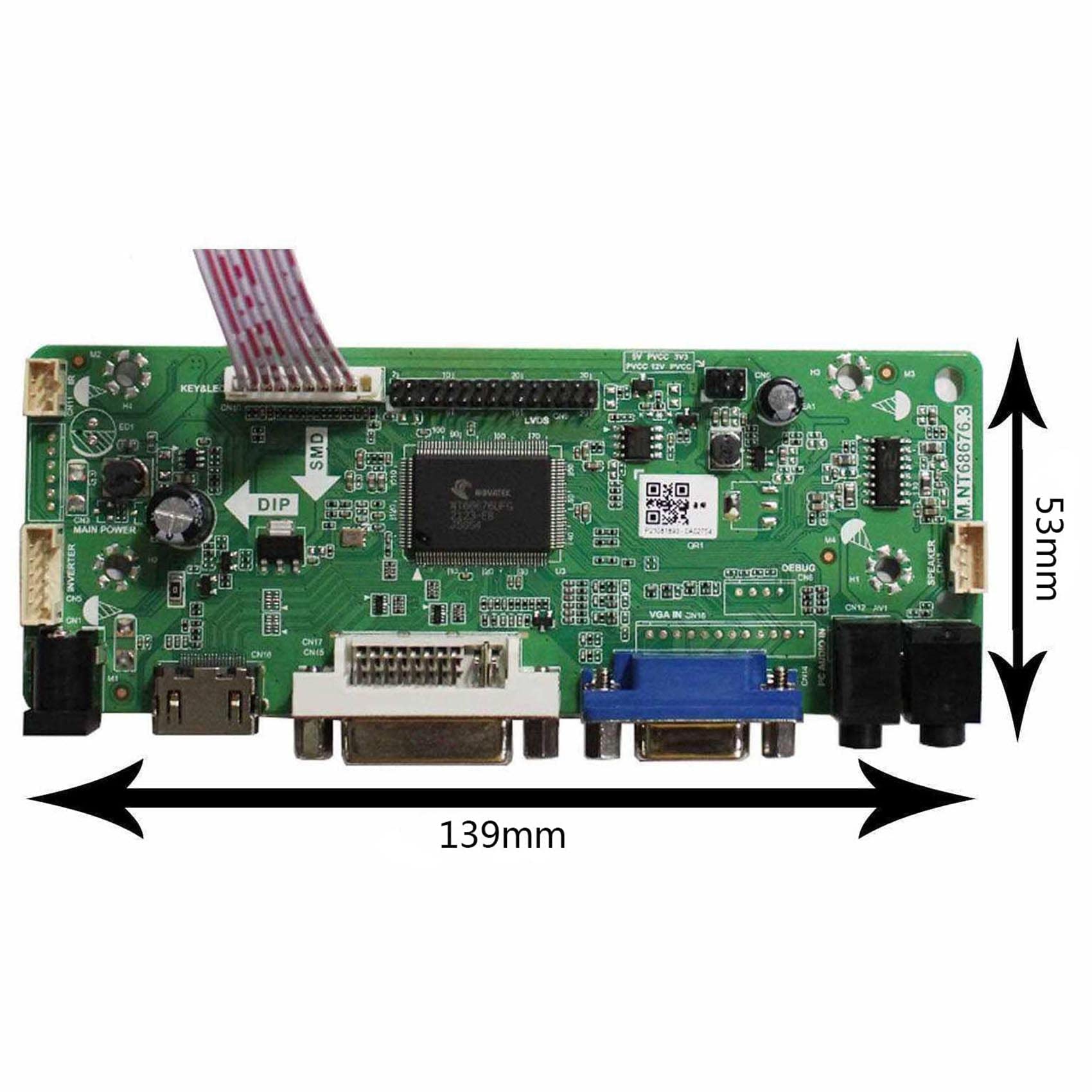 VSDISPLAY DVI VGA Audio LCD Controller Board Fit for 17 inch 4:3 1280X960 DV170YGZ-N10 DV170YGM-N10