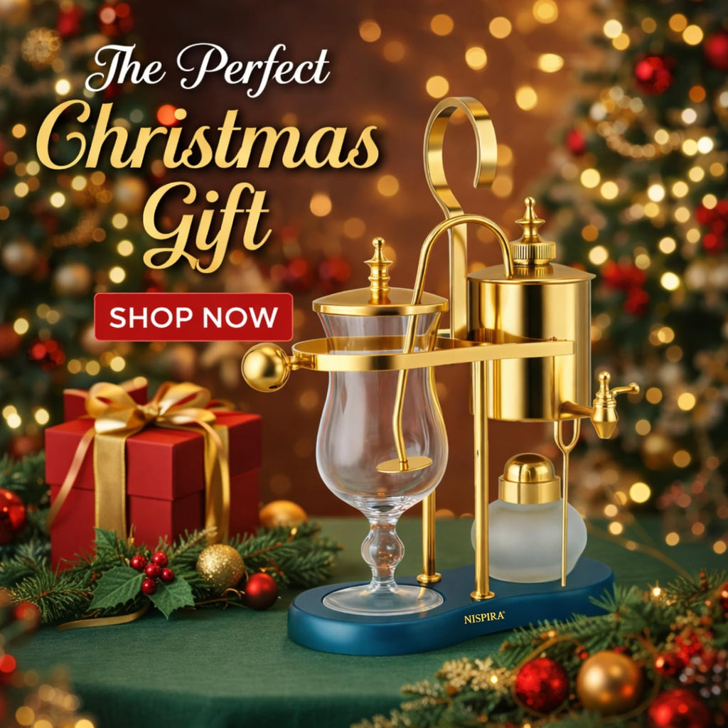 Nispira Belgium Royal Family Balance Syphon Unique Gravity Vintage Coffee Maker Vacuum Brewing System Copper 500 ml