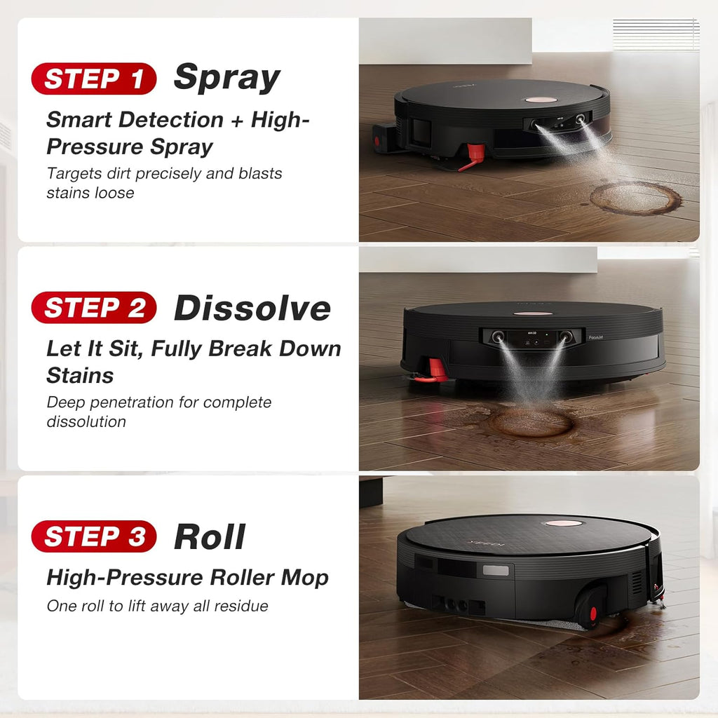 Yeedi S20 Infinity Ultra Robot Vacuum and Mop, FocusJet Stain Pre-Dissolving Tech, Mop Roller Smart Cover, 22000Pa Suction, 145°F Hot Air Dry, PowerBoost Plus Tech, AI Obstacle Avoidance,Omni Station