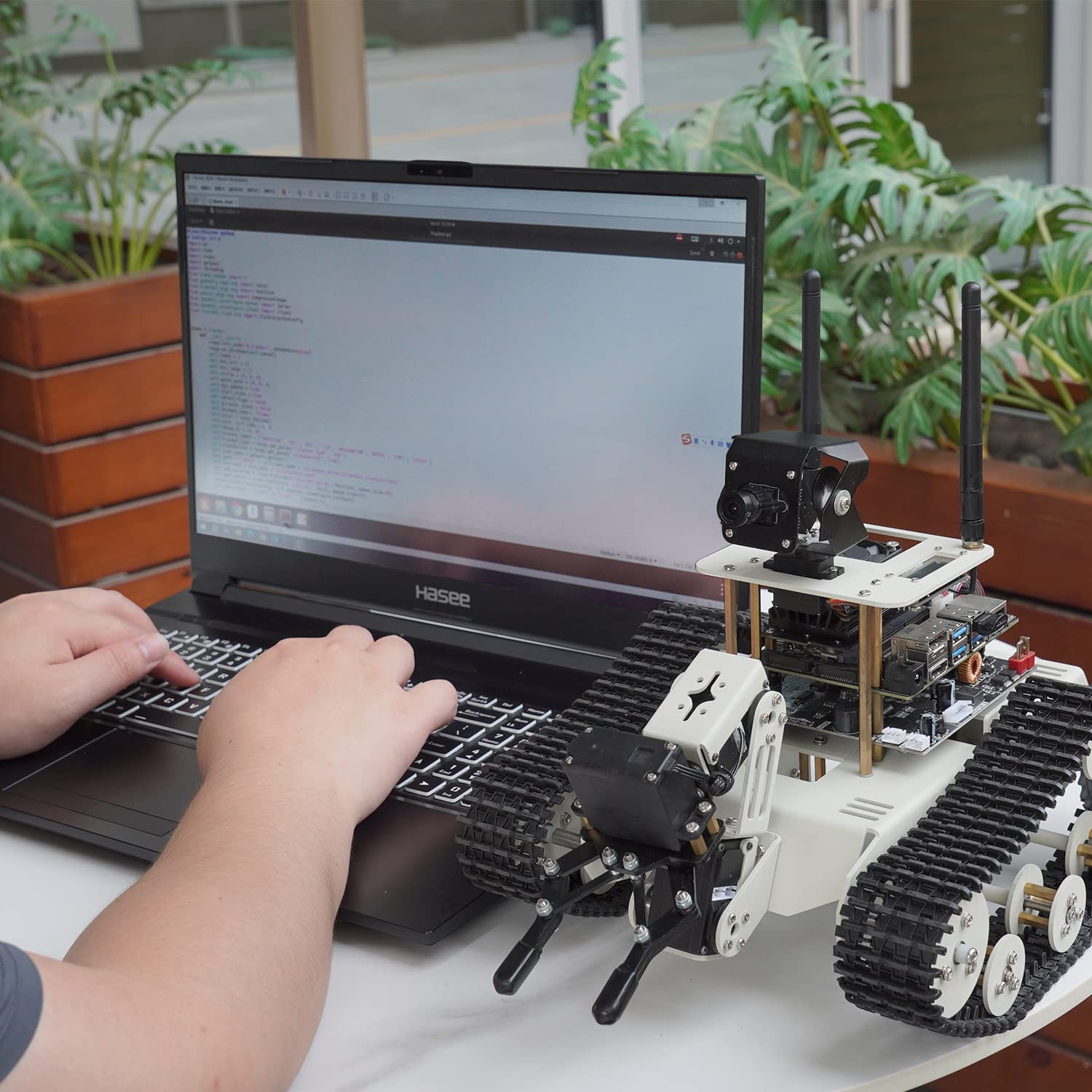 Yahboom DIY Programmable Project ROS Starter Tank Chassis Robot with AI Camera for Jetson Nano B01 Recognition Tracking OpenCV MediaPipe (Transbot-SE Without Nano)