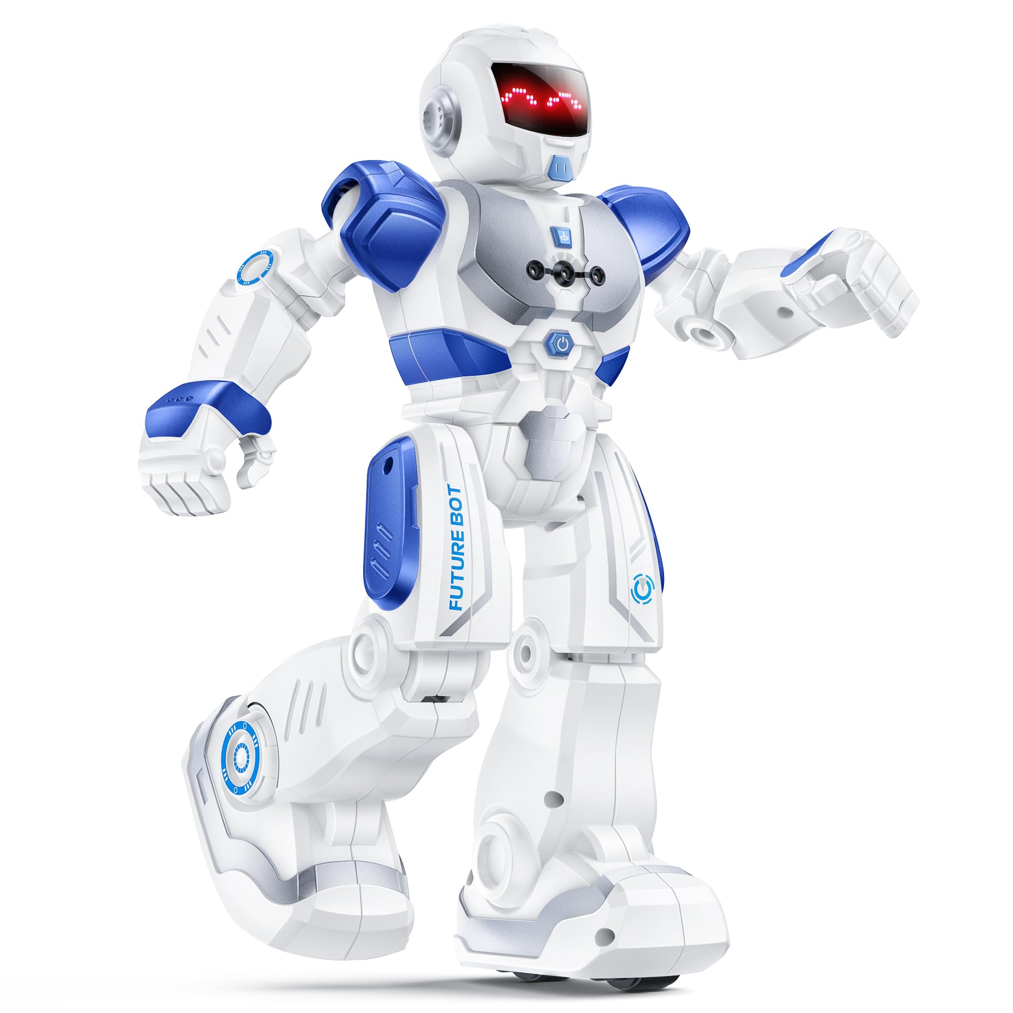 Ruko 6088 Robot Toys for kids, Programmable Remote Gesture Sensing & APP Control, Interactive LED Face, Dancing Singing Rechargeable Smart Robot, Birthday Present for Age 3-6 Year Old Boys Girls, Blue