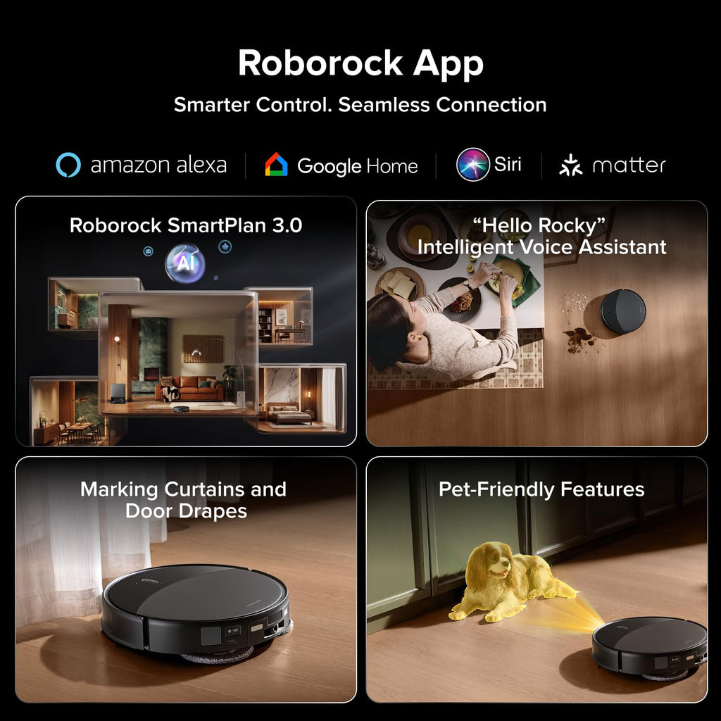 roborock Saros 20 Robot Vacuum and Mop, 36,000 Pa, 3.46 in Double-Layer Threshold, 3.14’’ Ultra Slim, Zero-Tangle, 212°F Hot Water Wash, AI Powered Smart Cleaning for Carpet, 300+ Obstacle Avoidance