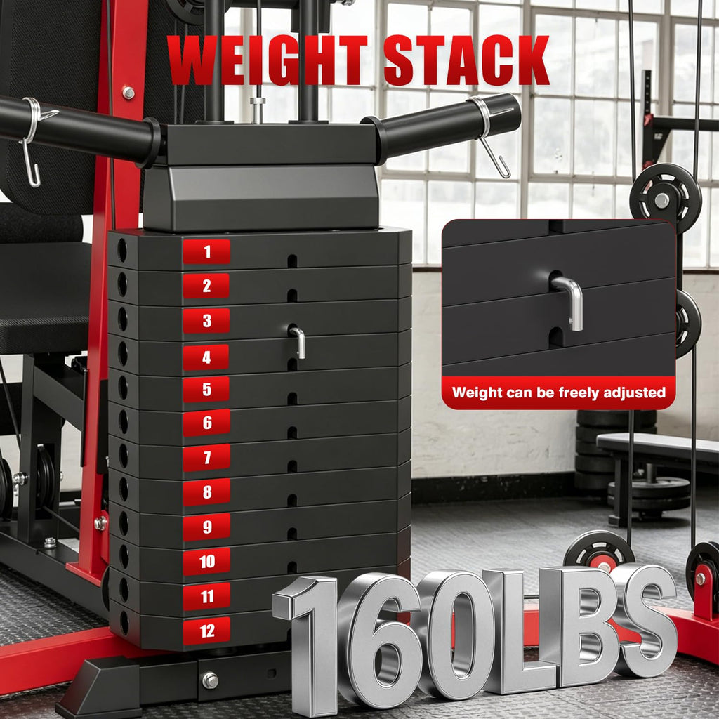 SPART All-in-One Home Gym Workout Station,Smithe Machine Home Gym Power Cage,Professional Functional Trainer for Couples & Family Strength Training,Leg Press, LAT Station for Full Body Training