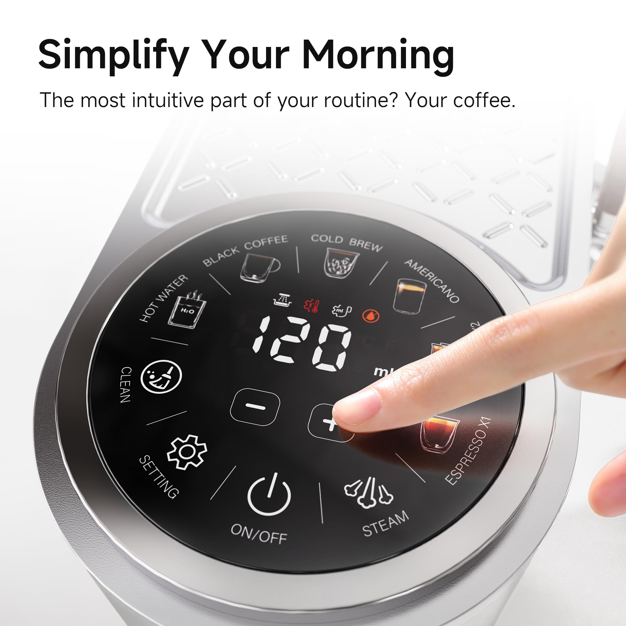 HIBREW H13 Dual Thermoblock Espresso Machine with LED Touch Screen, 58mm Portafilter in Stainless Steel, PID Control, 20 Bar Pump, 3-Level Steam, Separate Hot Water Spout for Home