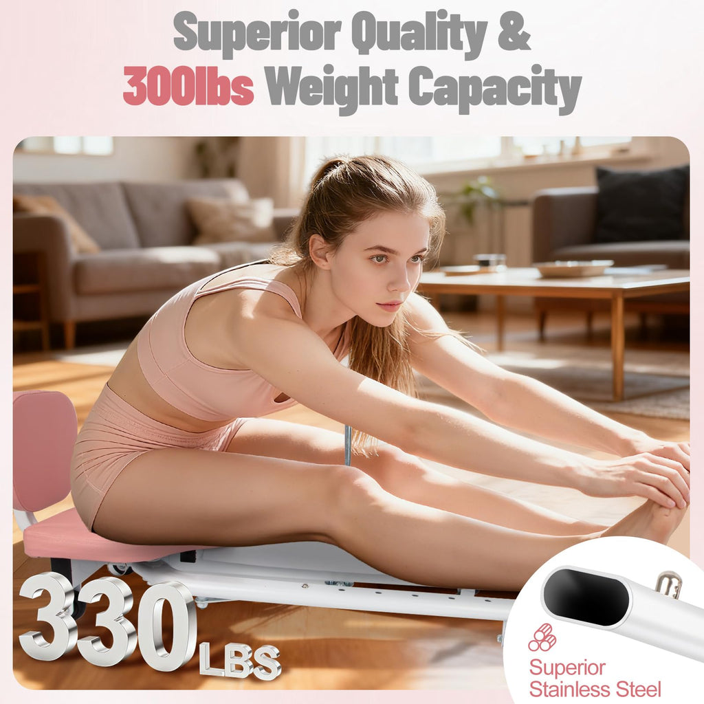 Leg Stretcher Split Machine with Backrest, Adjustable 0-190° Splits Trainer for Flexibility, 330lb Capacity Stretching Equipment for Ballet Yoga Dance Gymnastics, Home Gym Fitness Equipment