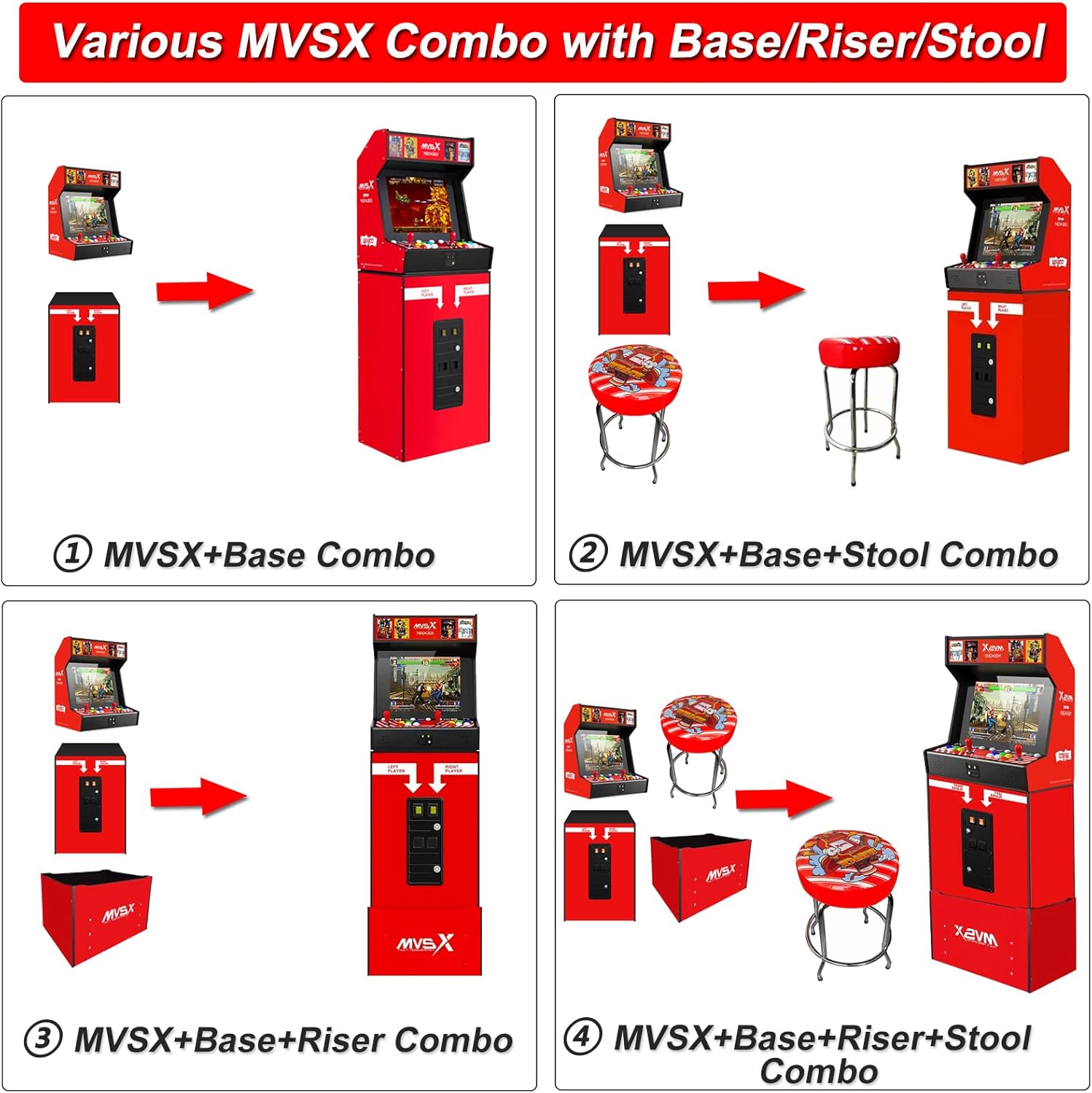 UNICO MVSX Home Arcade with 50 Pre-Loaded SNK Retro Games, 17" Screen Home Entertainment Arcade with 2 Joysticks, Including The King of Fighters/Samurai/Metal Slug and More