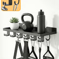 Floating Shelf Organizer Compatible with Tonal Accessories,16.9x6Home Gym Weight wall Storage Equipment Hanger, Metal Rack Holder Wall Mount with 5 T-Lock Brackets & Hooks Hanger (Black)
