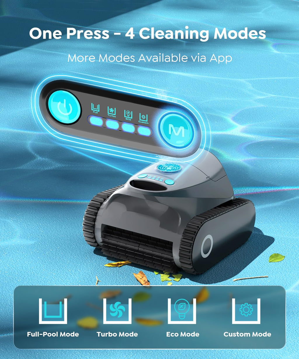 C1 Cordless Pool Cleaner Robot with 180 Mins, Powerful Triple-Motor Suction, Wall & Waterline Deep Cleaning, Smart Paths with APP, Dual-Layer Filtration, for Inground Pools (Dusk Blue)
