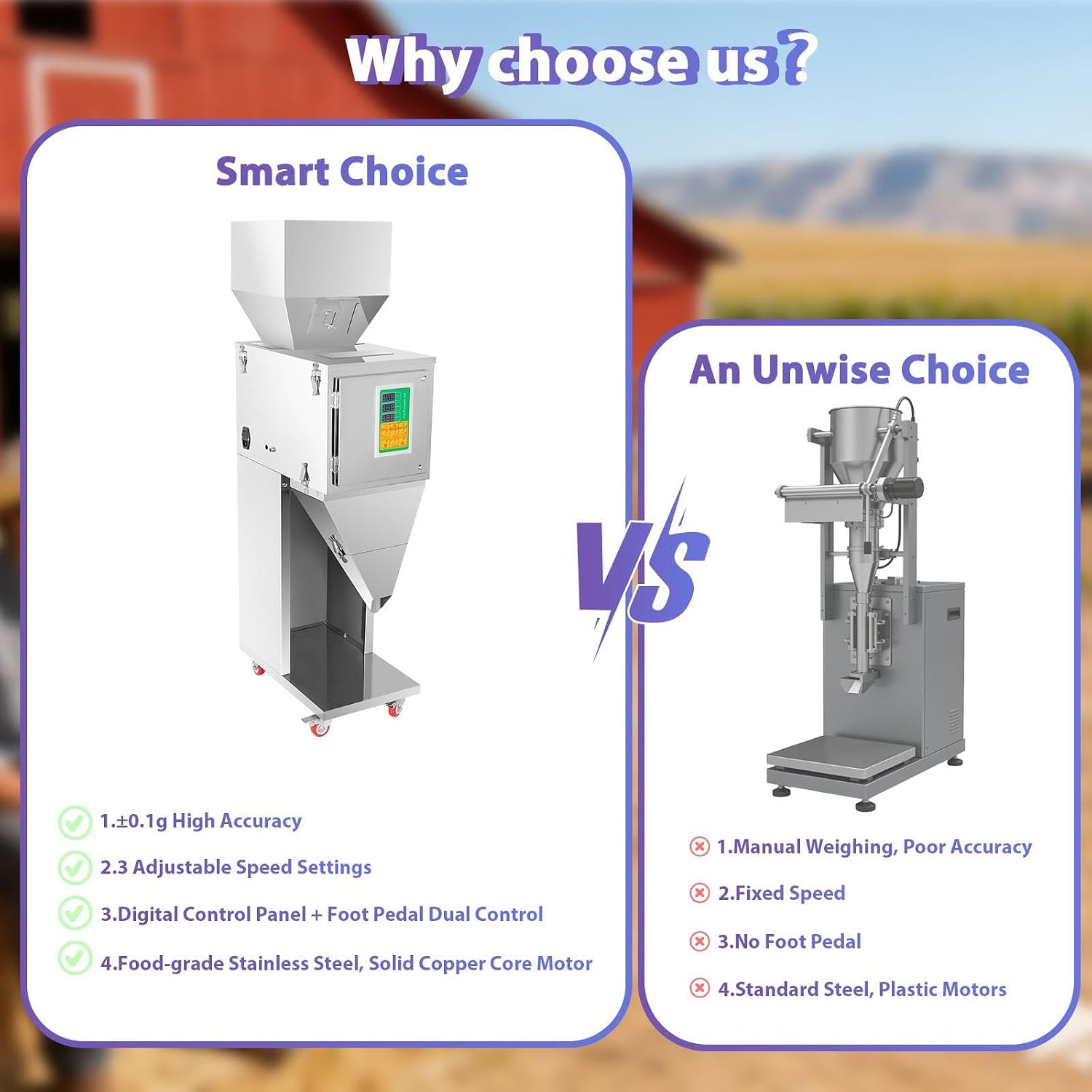Commercial Granule Filling Machine 10-1000g Auto Weighing Dispenser 15-20 Packs Per Min Stainless Steel Universal Wheels for Retailers Coffee Shops Food Processing