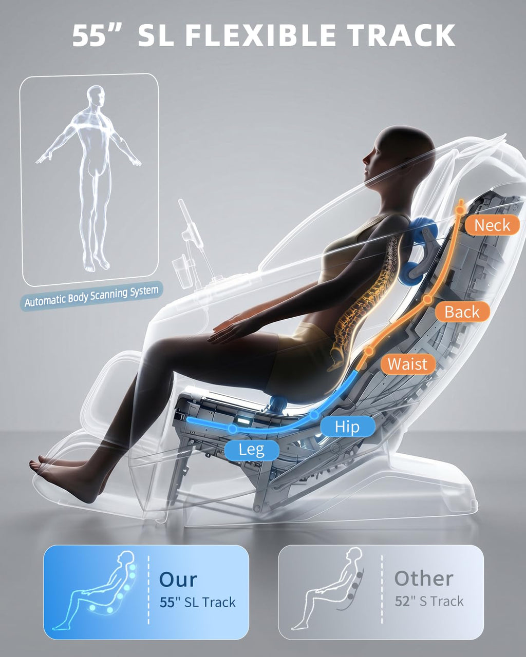 4D Full Body Massage Chair with Flexible 166° Track, Reading Light, 18 Massage Modes, 11 Techniques, 36 Airbags, Zero Gravity Recliner with Yoga Stretch and Foot Massage Beige