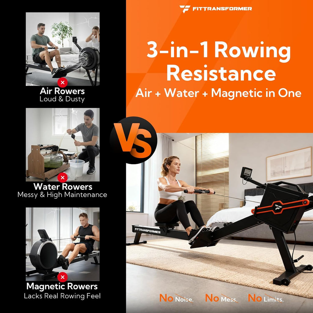 Sail Smart Home Gym, 3-in-1 Rowing Machine, Digital Weight System for Strength & Cardio Training, All-in-One Gym Equipment, Functional Rower Station