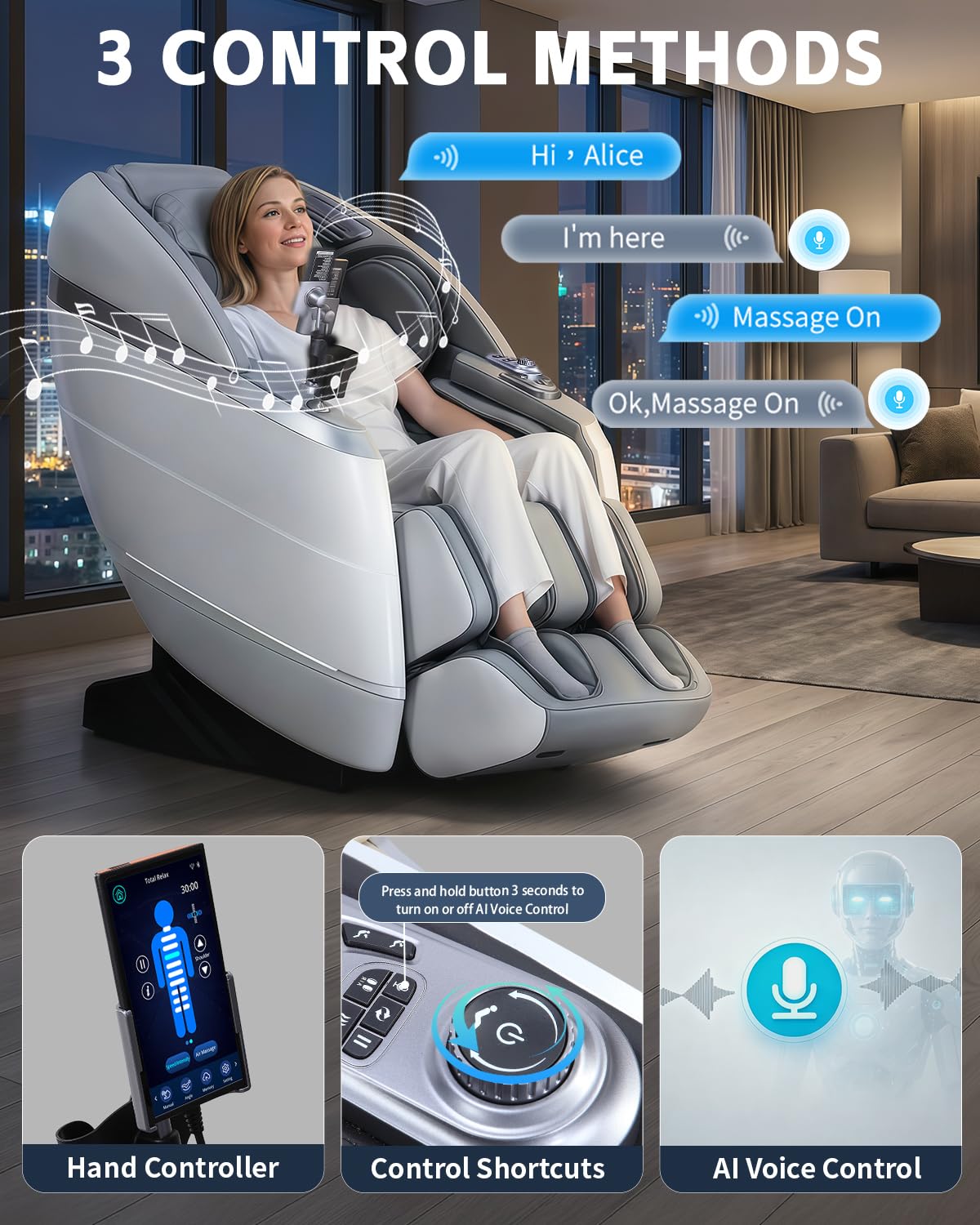 4D Full Body Massage Chair with Flexible 166° Track, Reading Light, 18 Massage Modes, 11 Techniques, 36 Airbags, Zero Gravity Recliner with Yoga Stretch and Foot Massage Beige