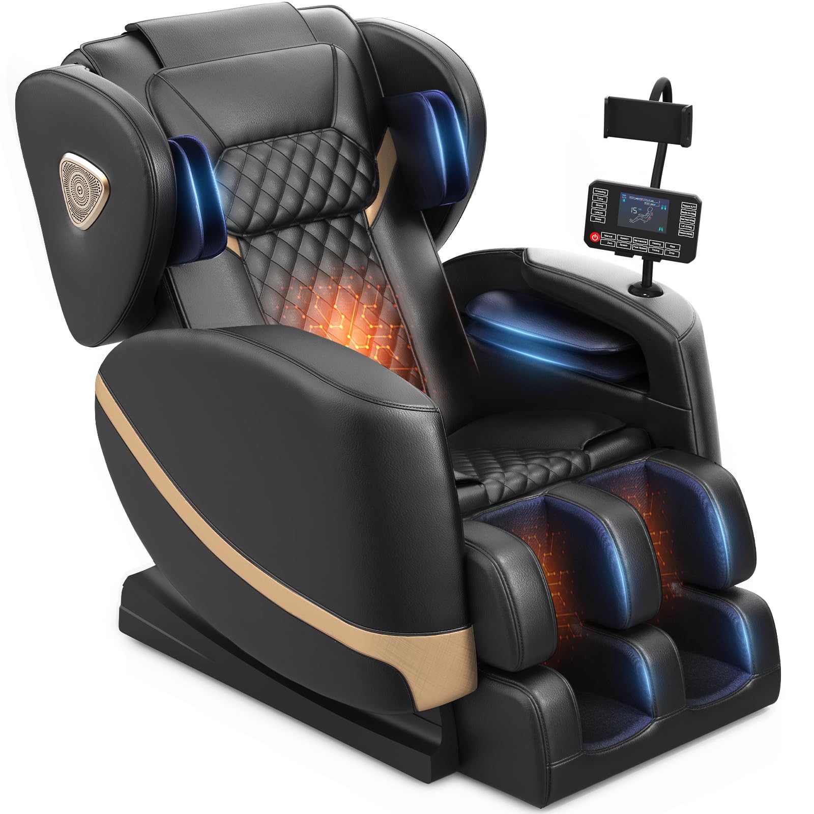 FURNIMAT 2026 Massage Chair Full Body, Zero Gravity Massage Chair with 10 Fix Rollers, Airbags, Heating, Foot Massage, Auto Modes, Bluetooth Speaker, Smart Screen Controller (Advanced Version)